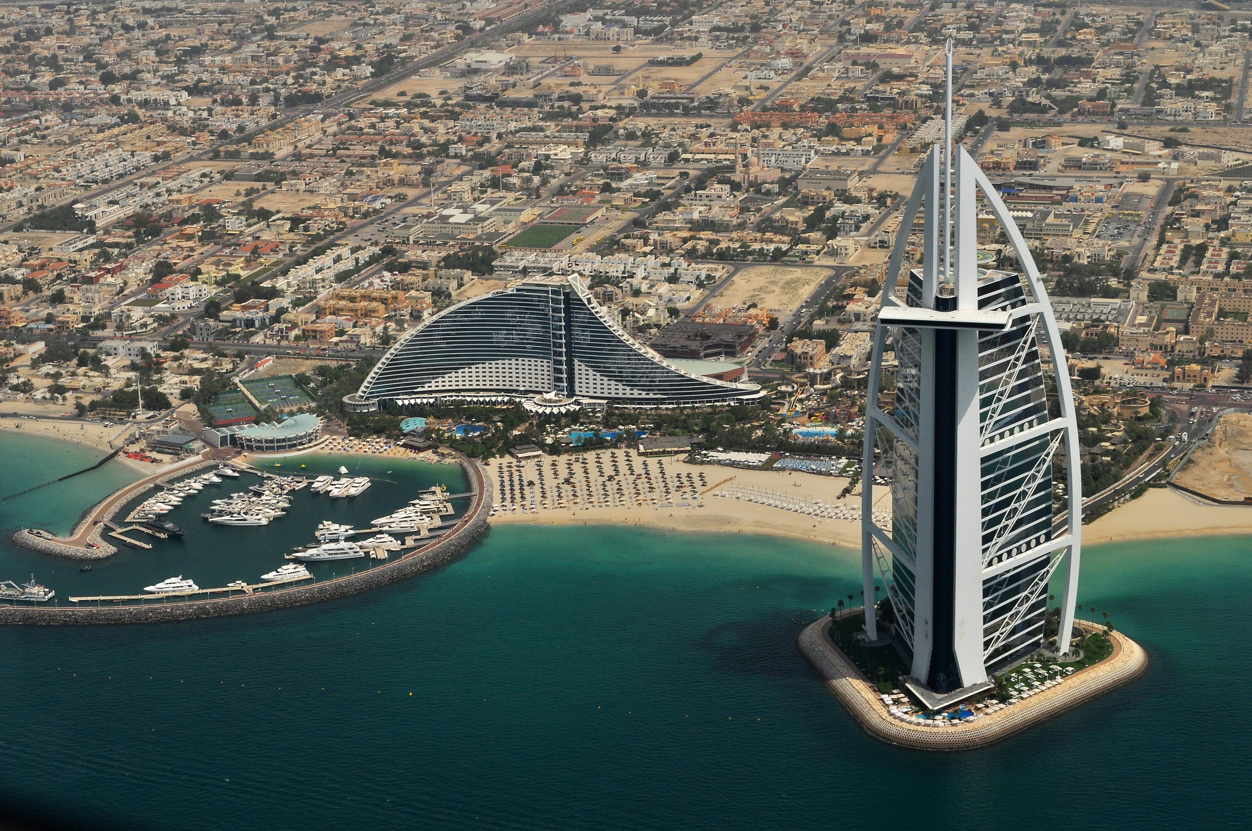 Dubai Cityscape with Burj Al Arab Jumeirah in the United Arab