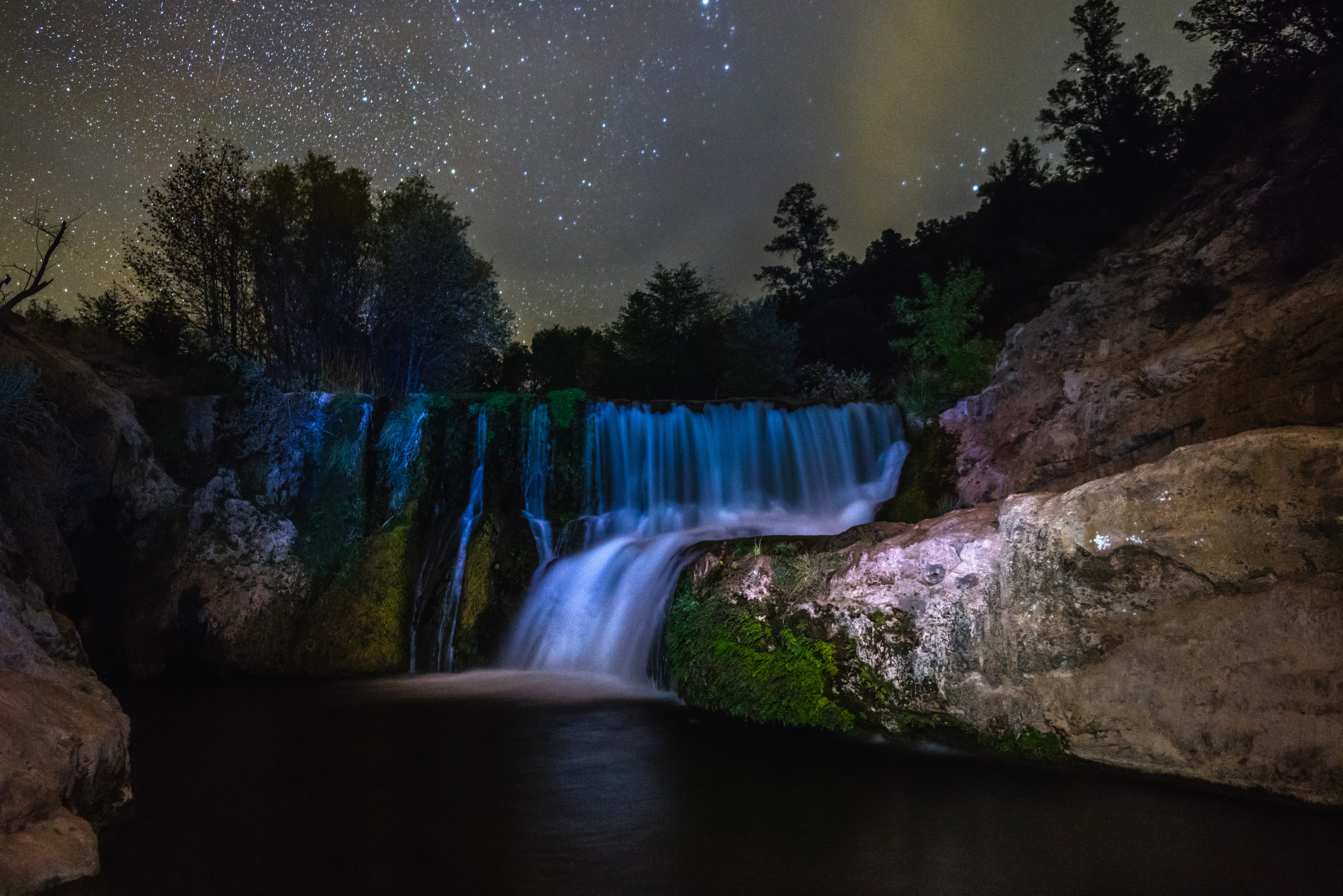 Night Sky Over The Old Fossil Creek Diversion Dam Image Free