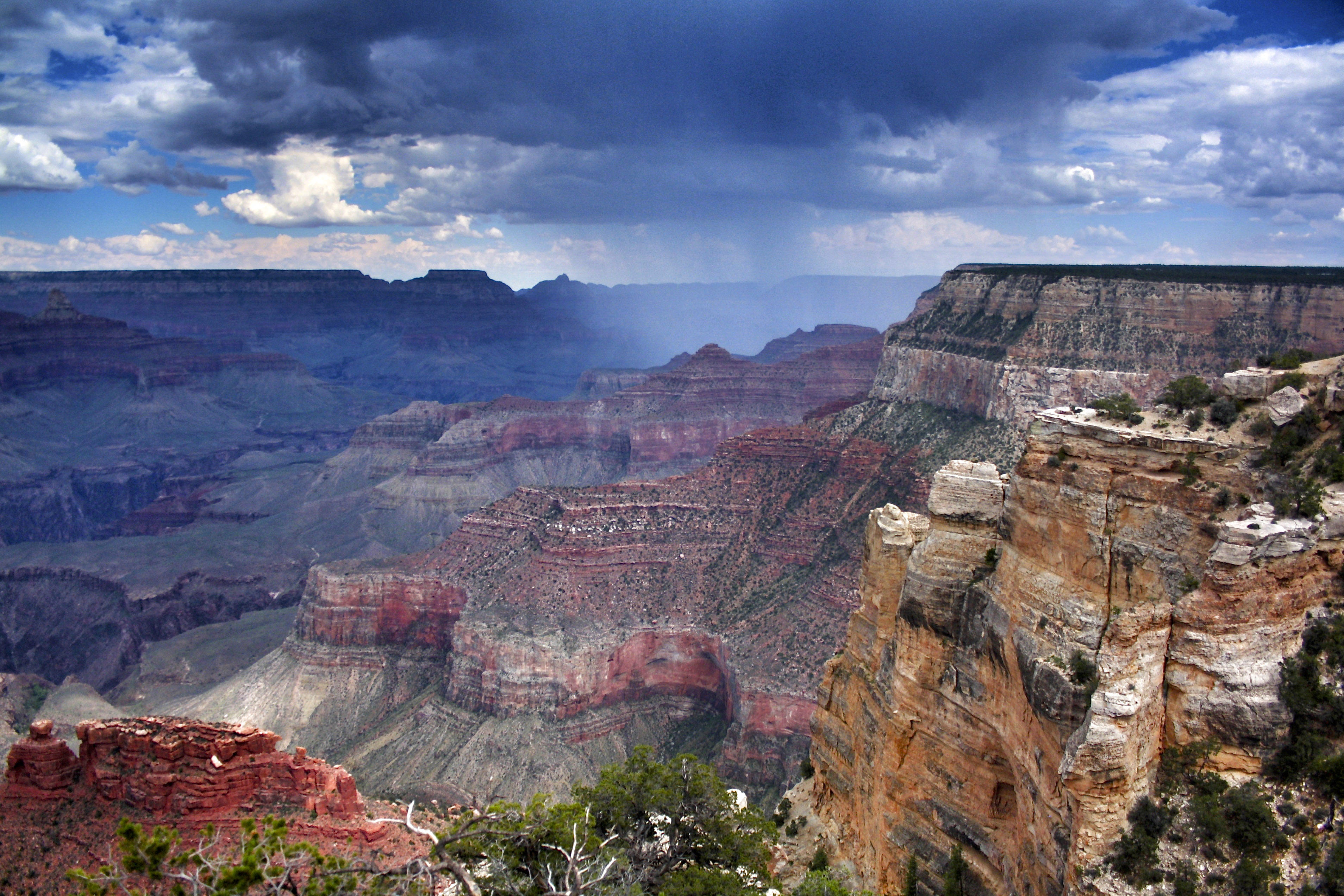 Landscape And Rain Clouds At Grand Canyon National Park Arizona Image Landscape And Rain Clouds At Grand Canyon National Park Arizona Image