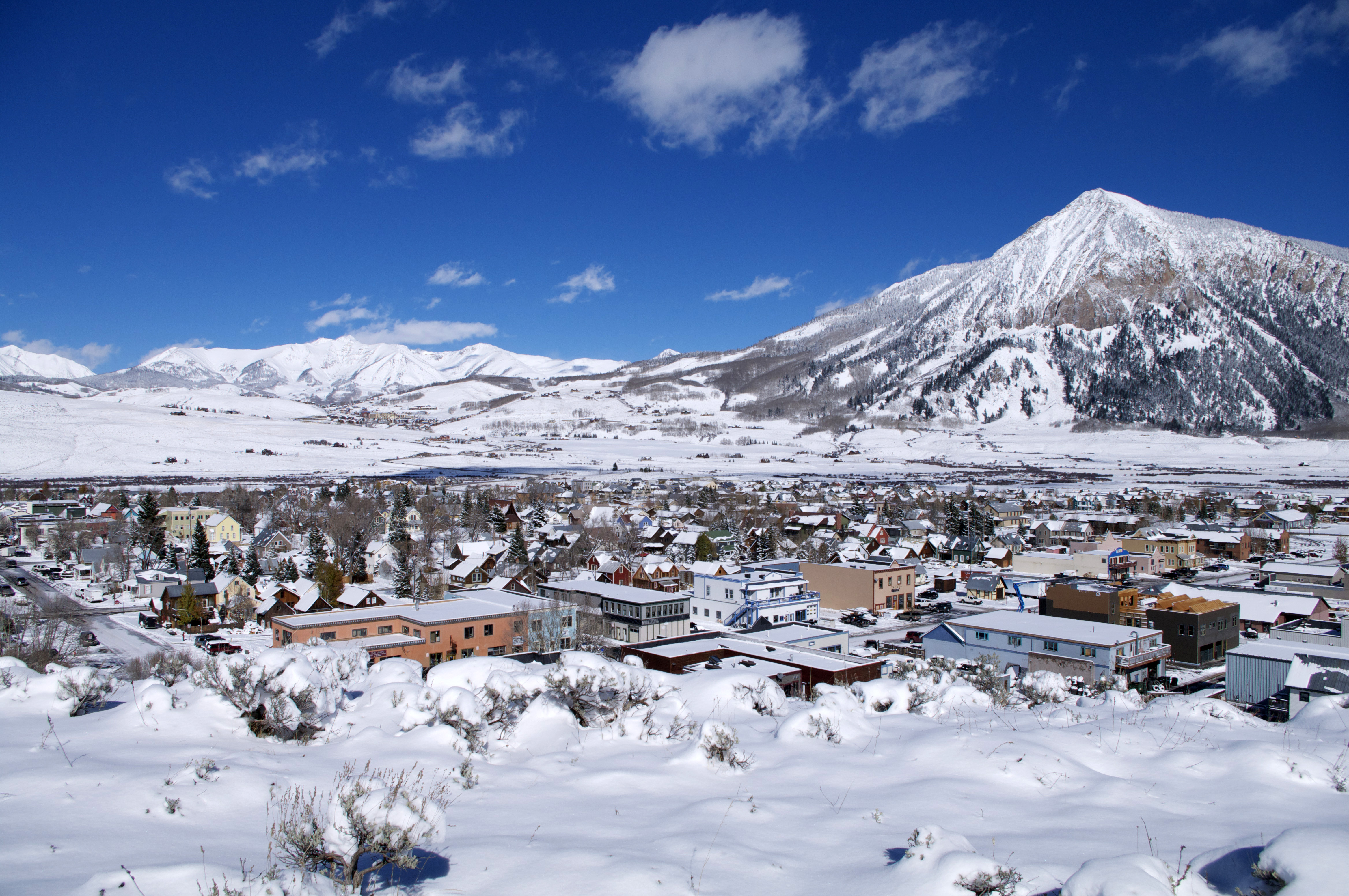 Crested Butte Covered In Snow In Colorado Image Free Stock Photo