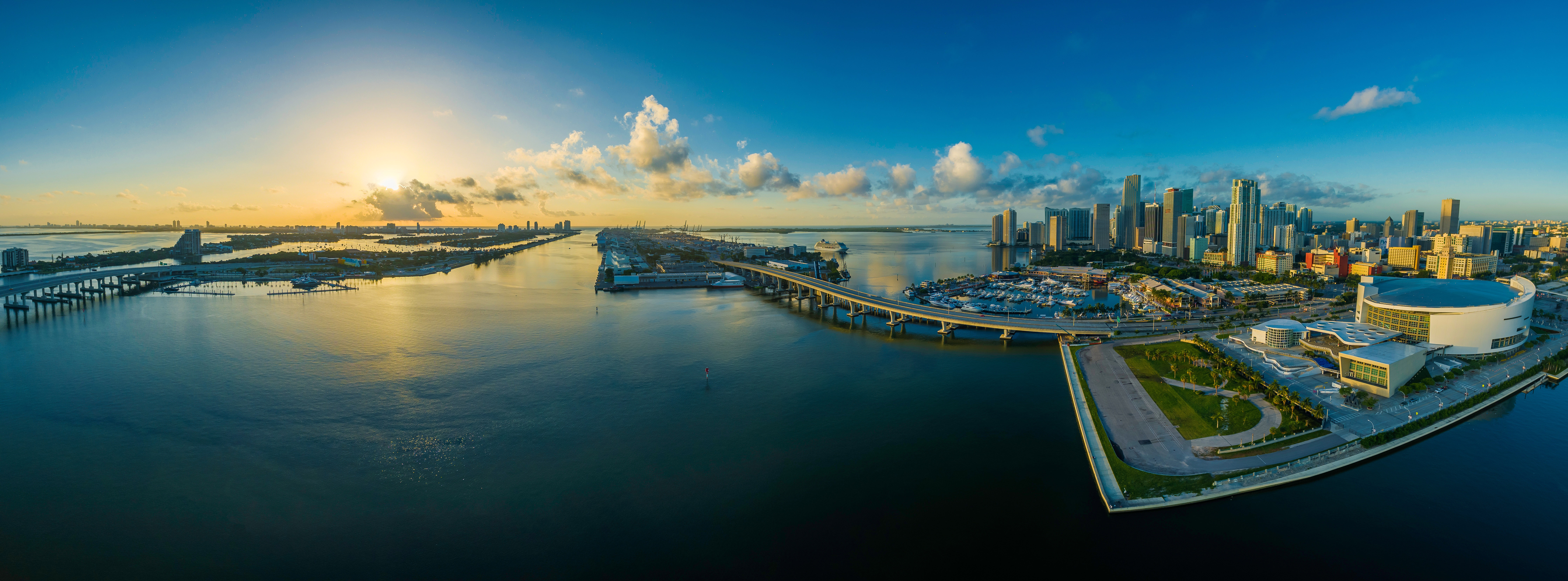 panorama of city and sky in miami florida