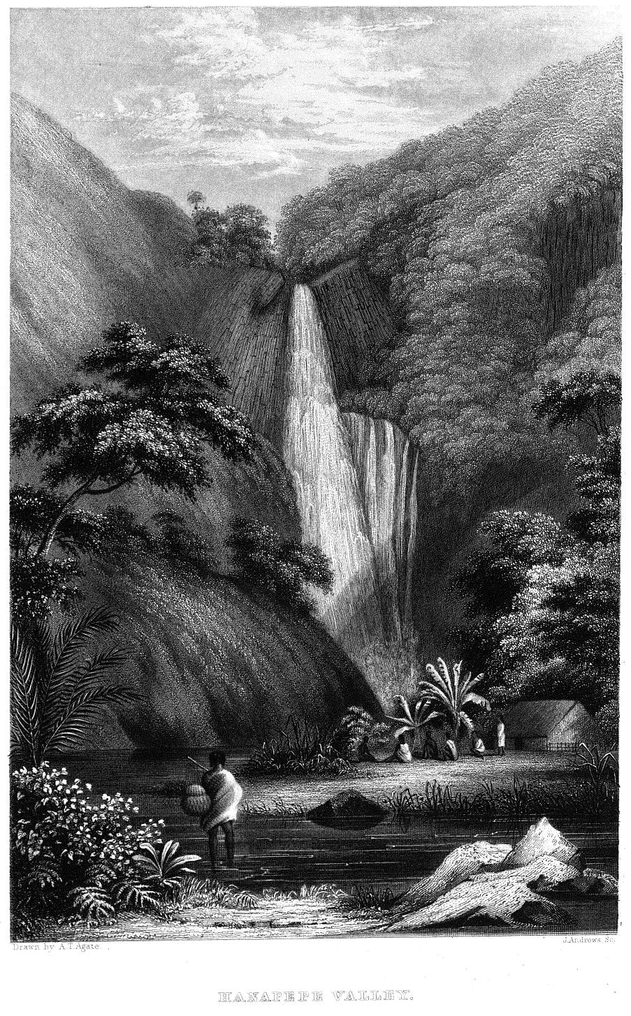 Drawing of the Hanapepe Valley in Hawaii image Free stock photo