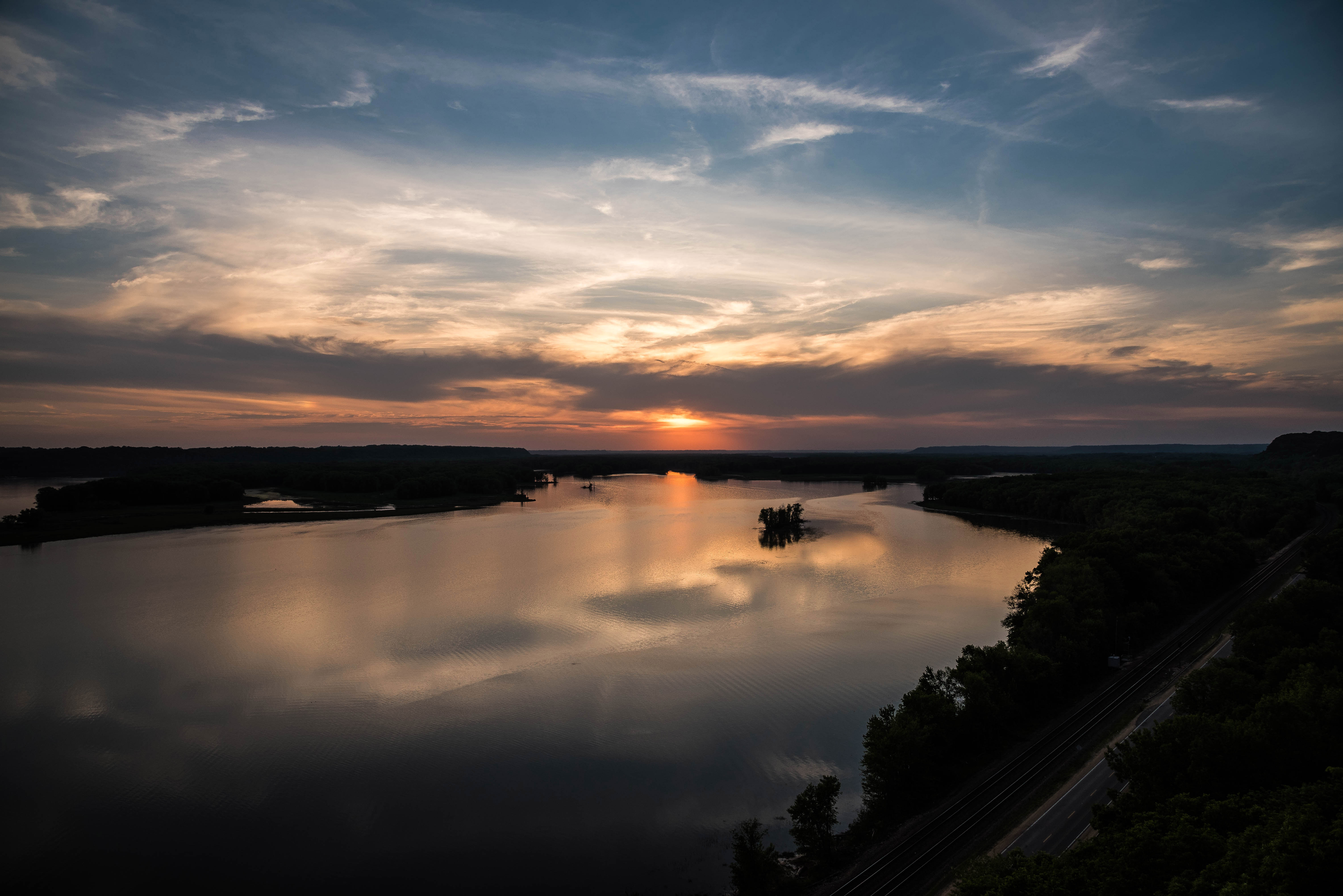 Sunset over the Mississippi