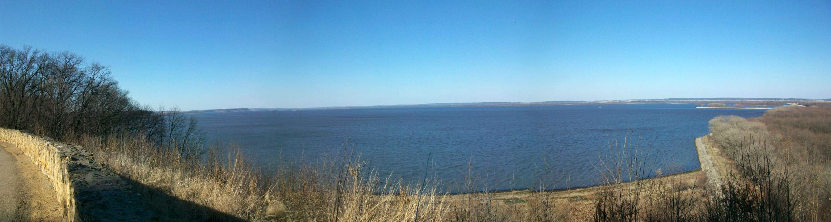 View of the Mississippi River from Clinton, Iowa free photo. 