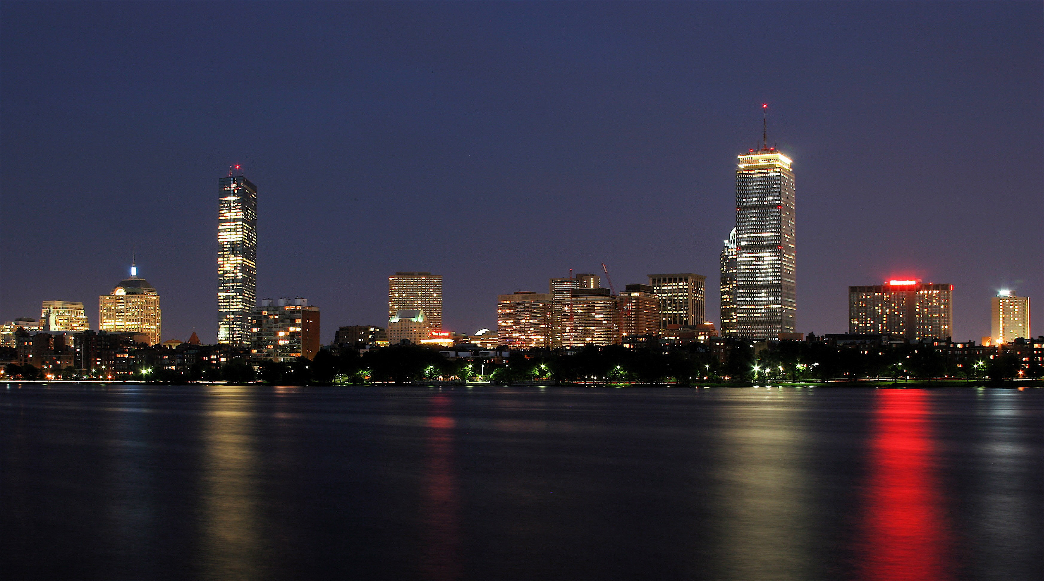 Lighted Up City Of Boston Massachusetts At Night Image Free Stock Lighted Up City Of Boston Massachusetts At Night Image Free Stock