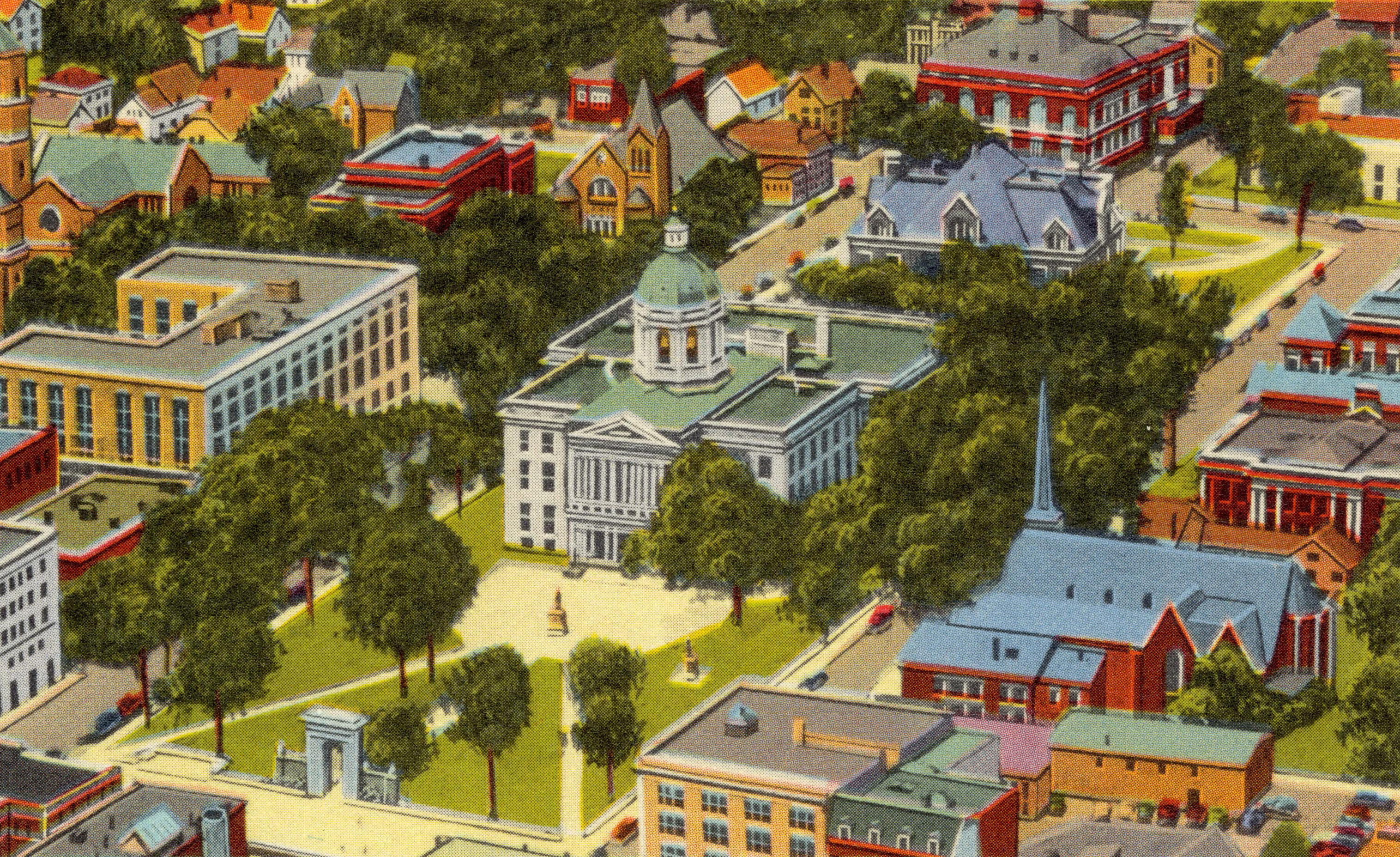 Aerial View Of State And City Buildings Concord New Hampshire Image 