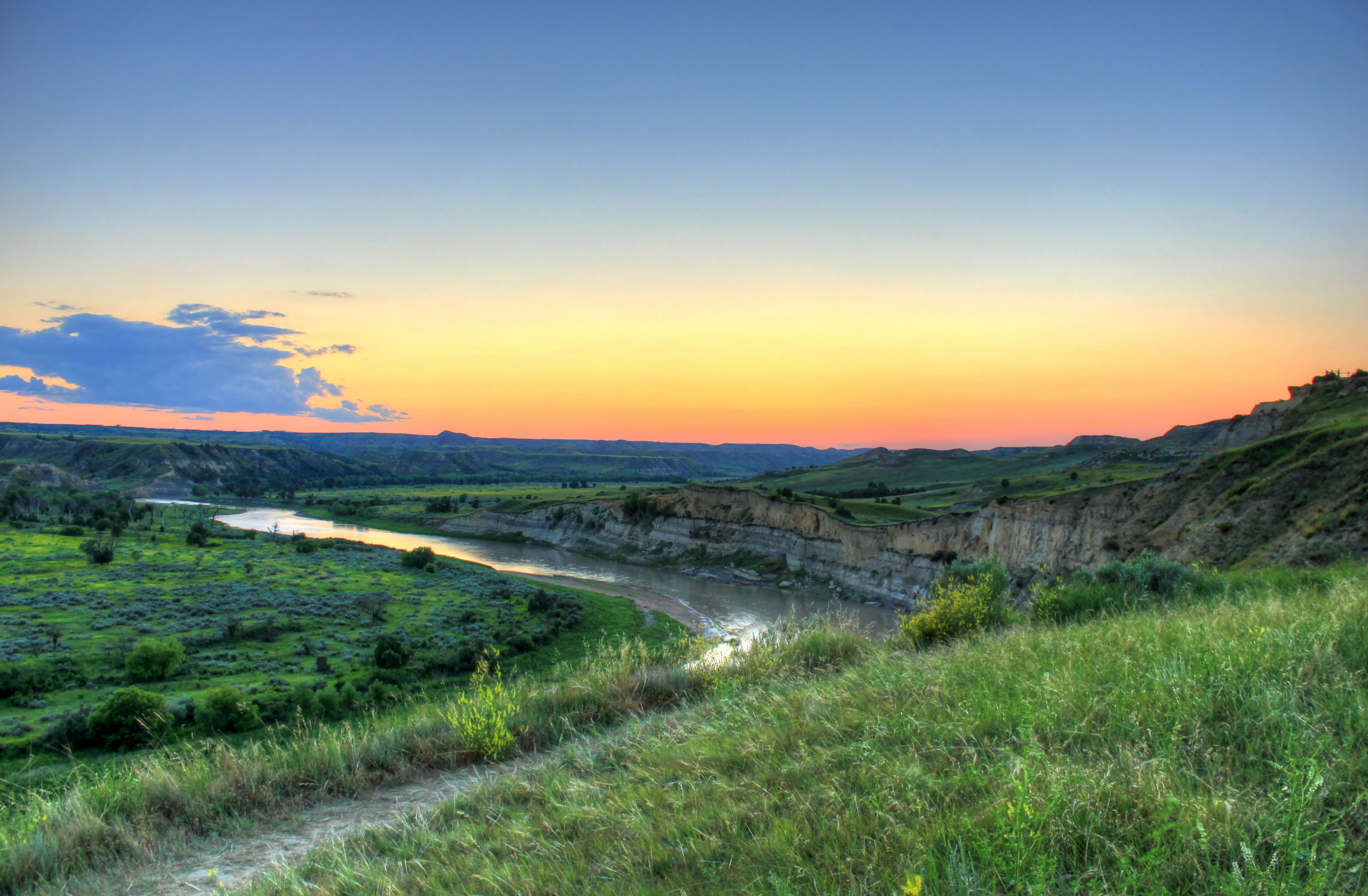 Dusk Over River Valley