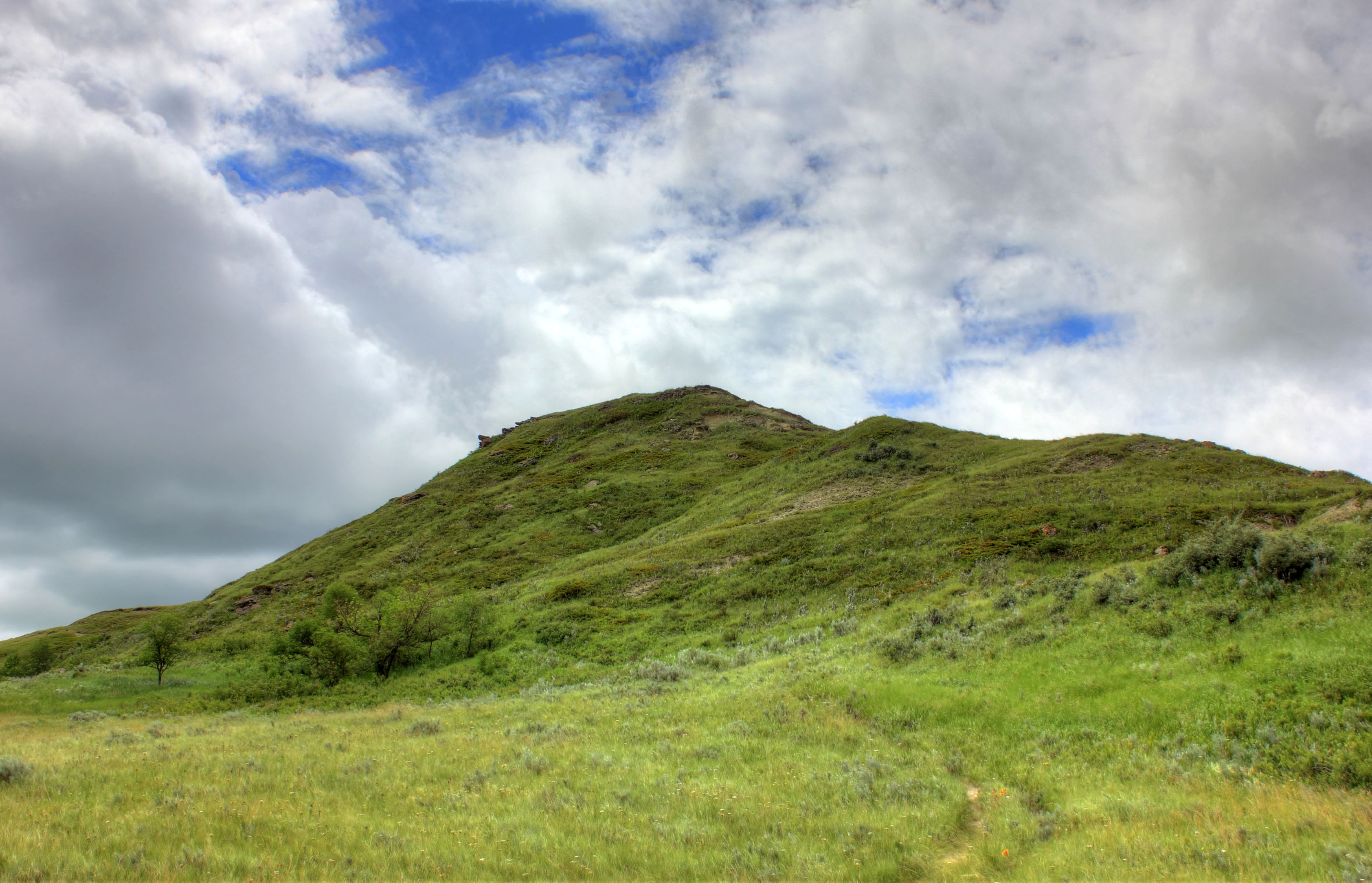 Clouds Behind The Big Hill At White Butte North Dakota Image Free