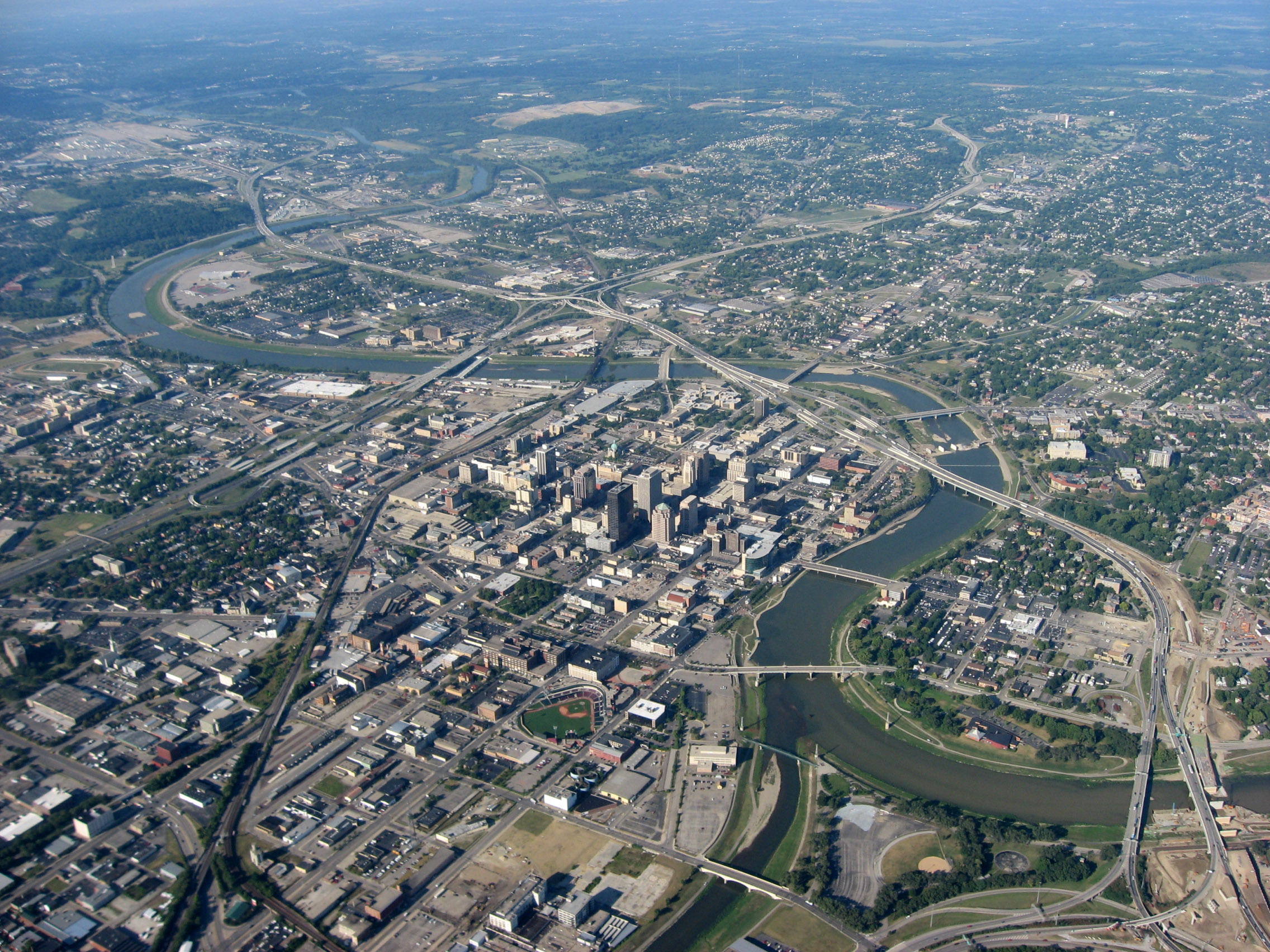 Aerial view of Downtown Dayton, Ohio free photo. browse by category. 