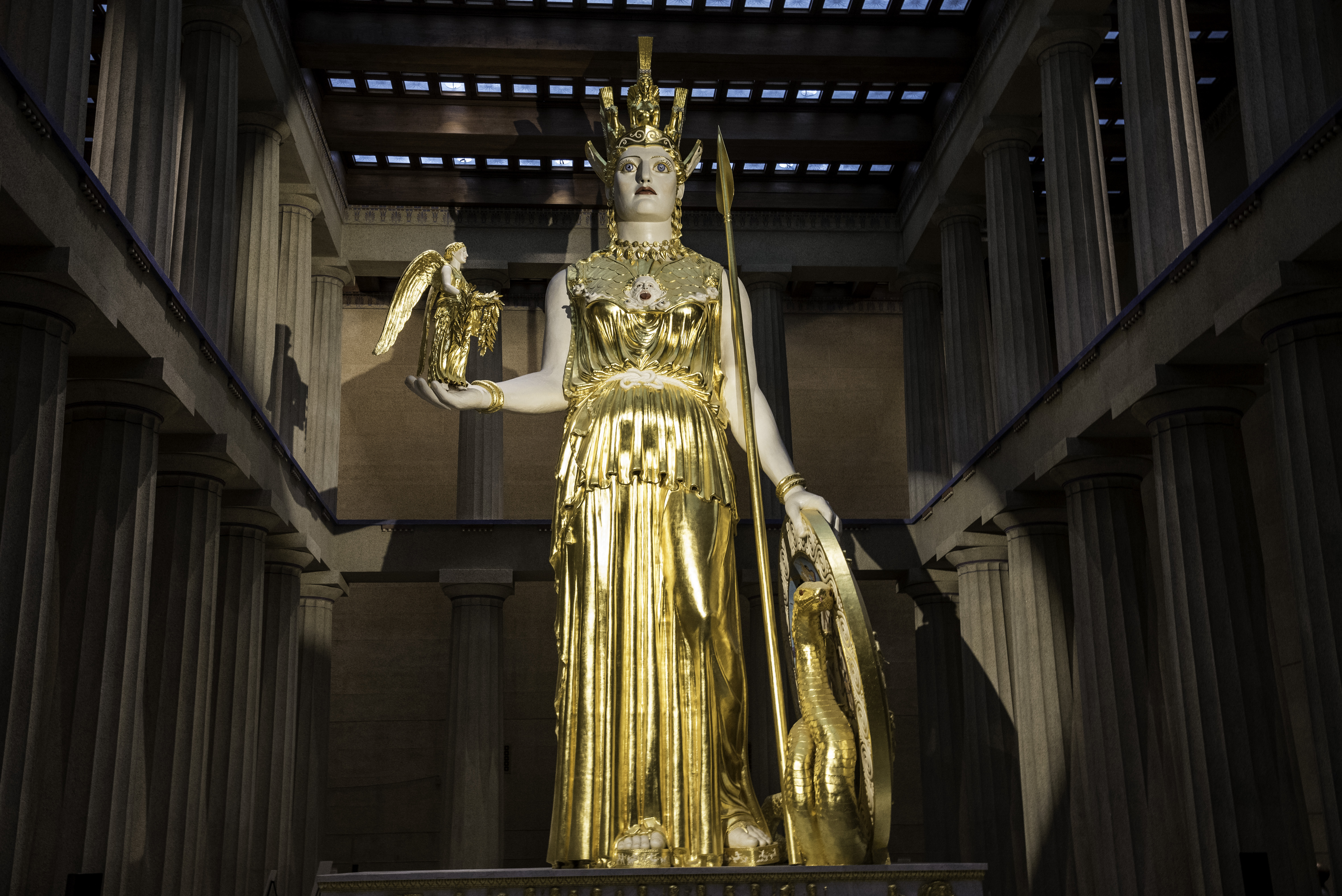 Statue of Athena on the middle of the Parthenon, Nashville free photo. 