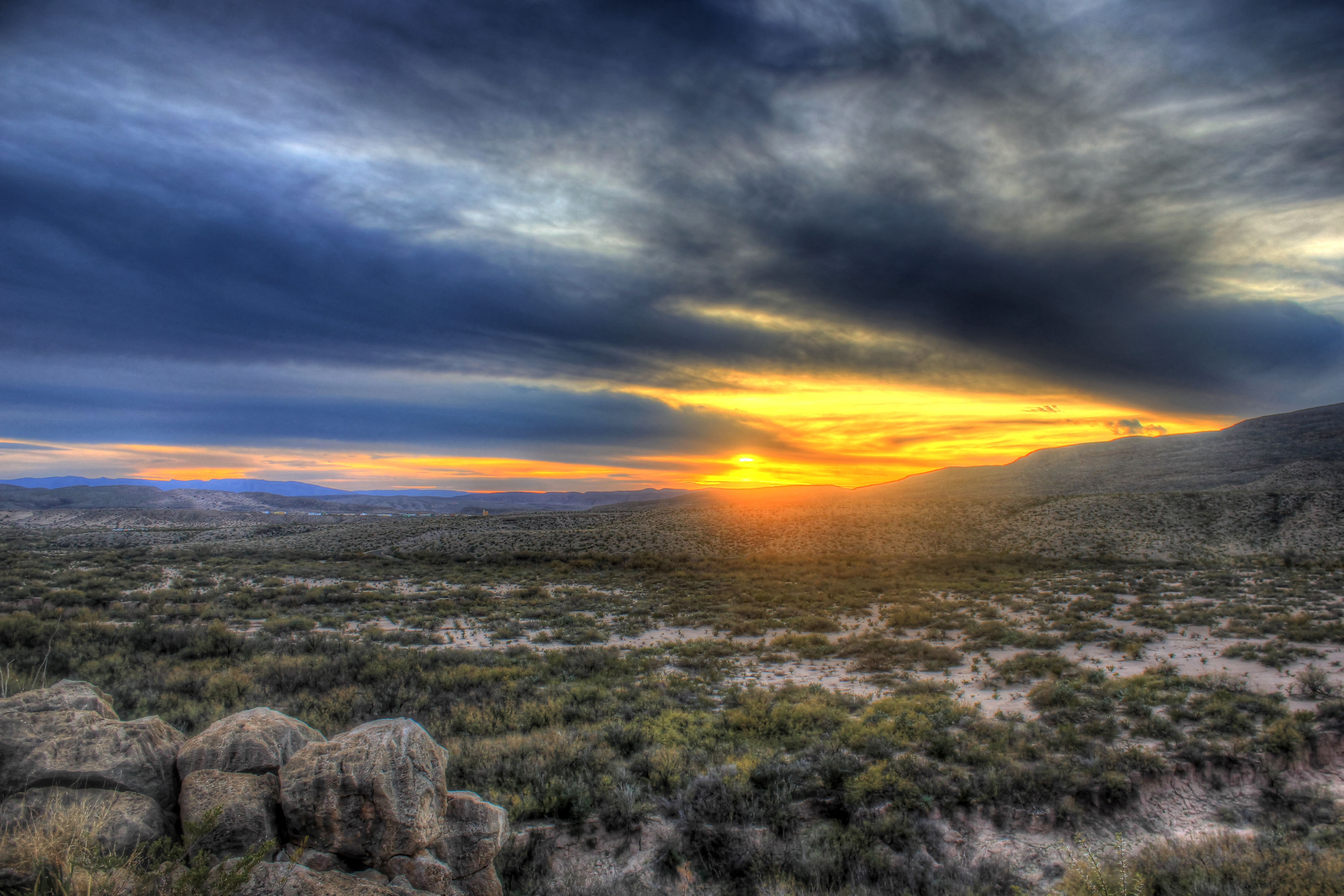 Sunset over the hills