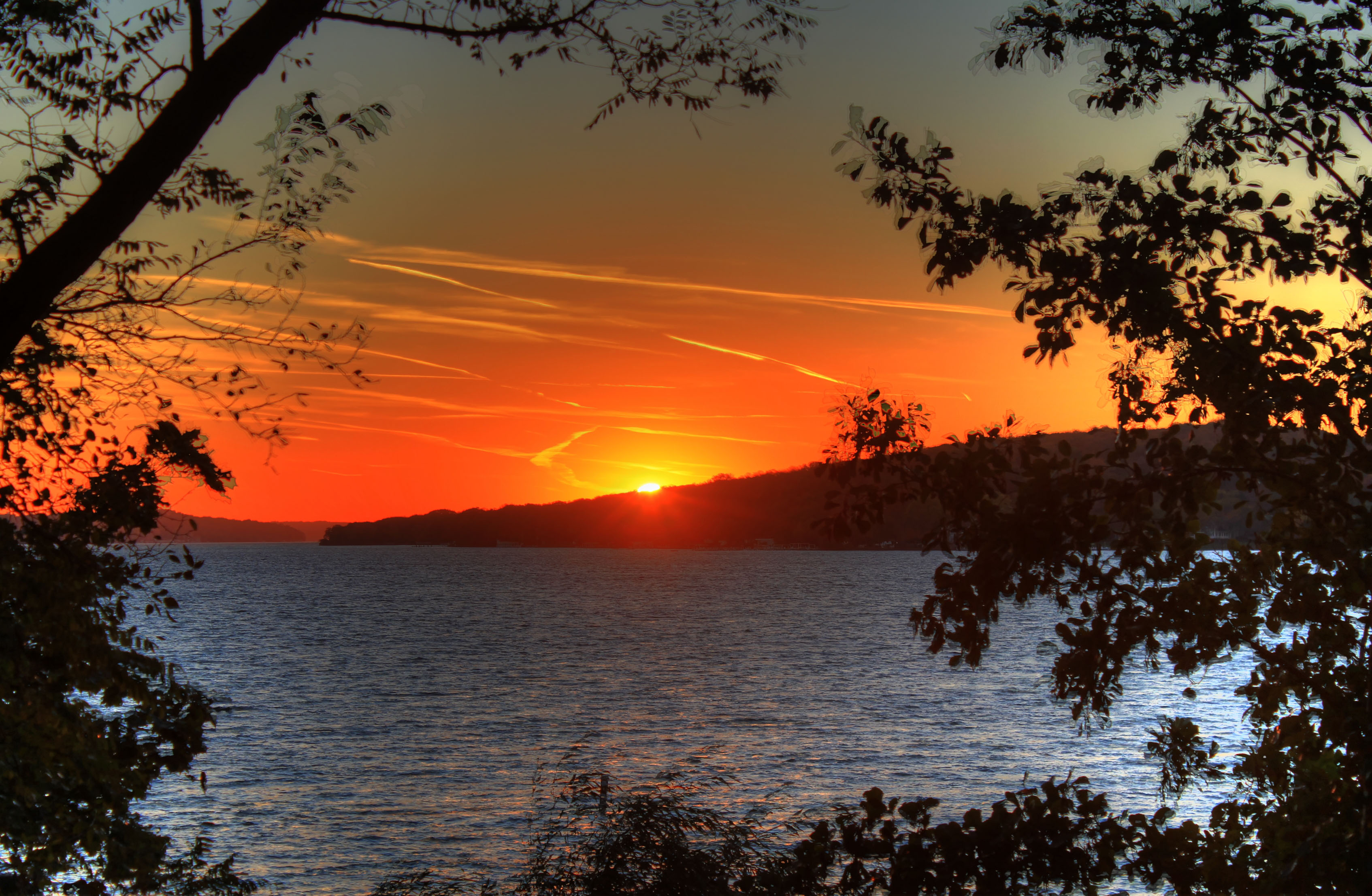 Sunset over lake Geneva
