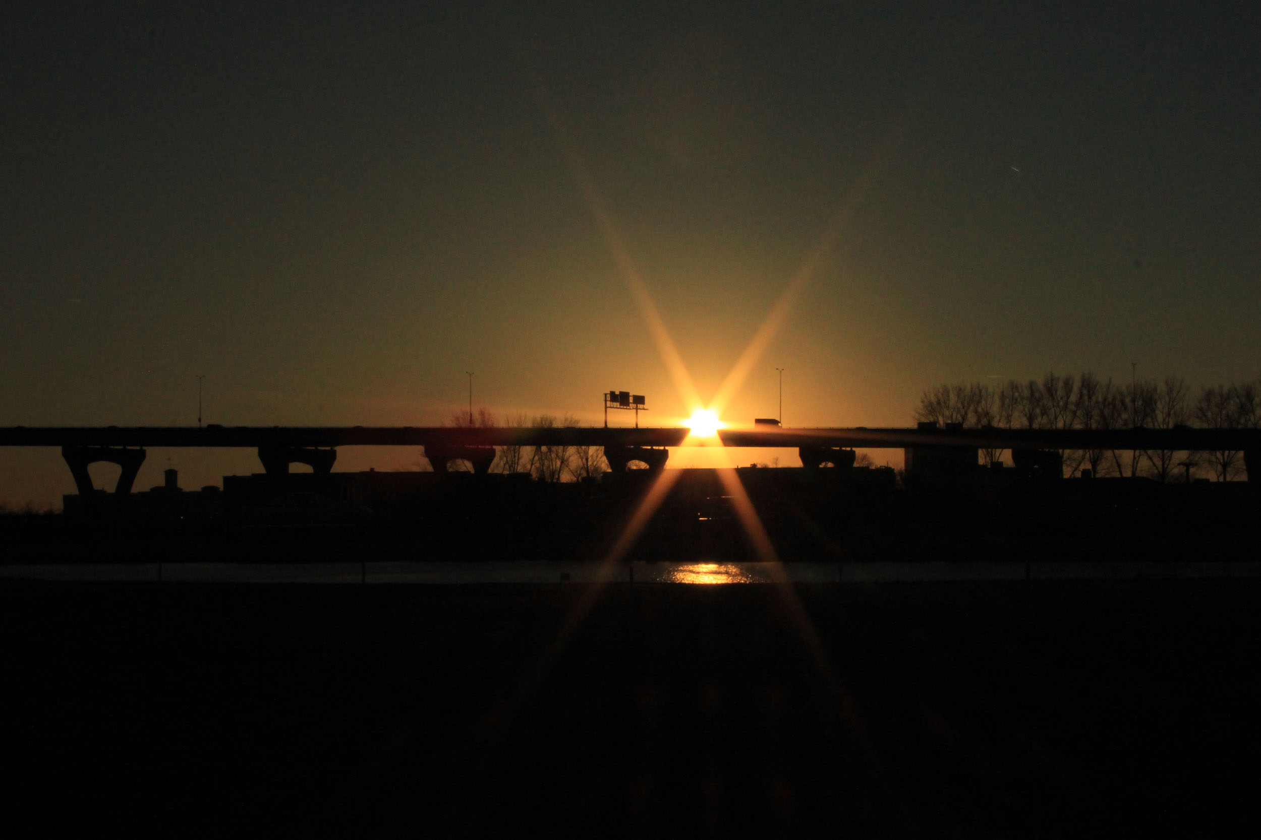 Sunset Behind Highway