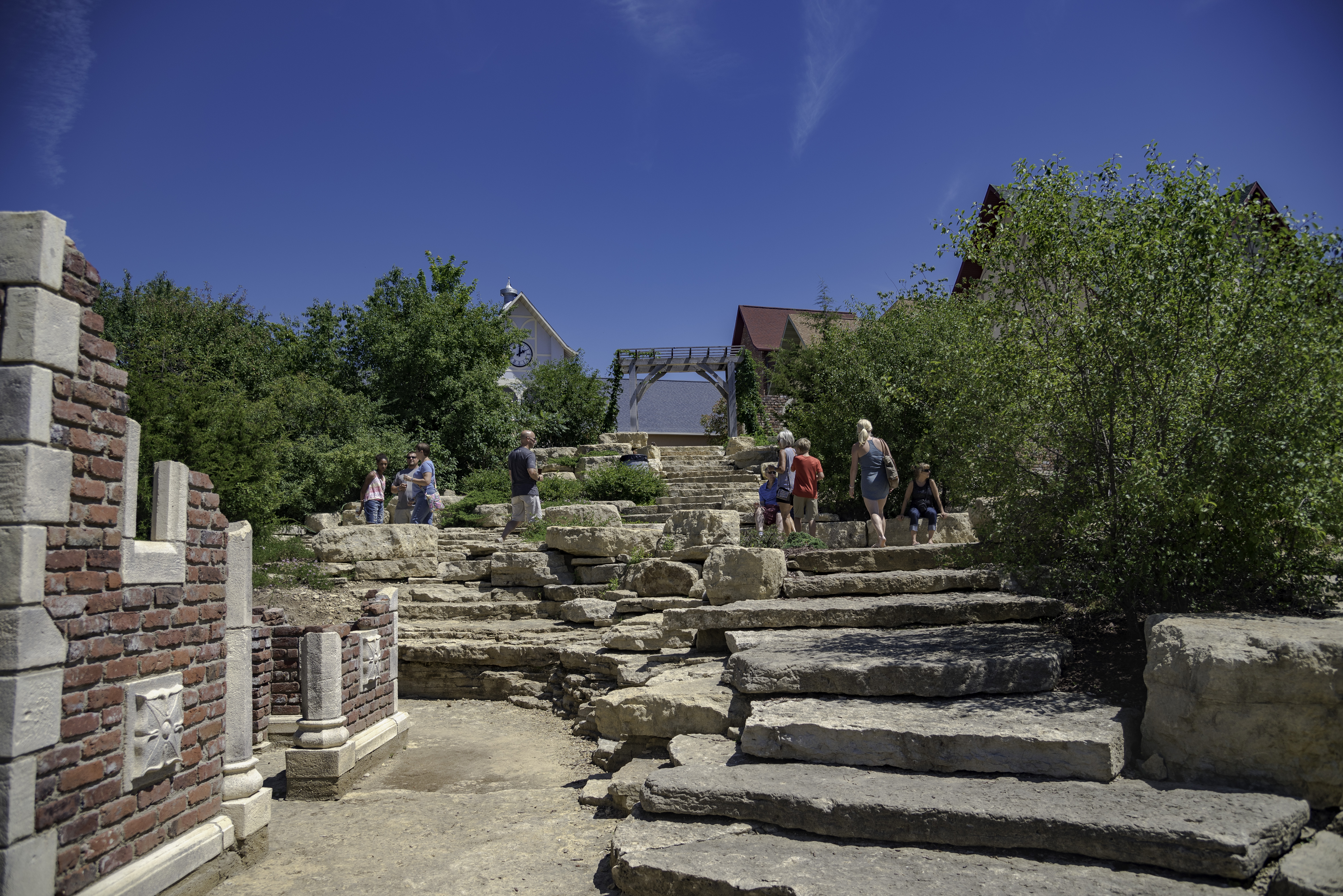 Fake Walls And Large Rock Steps At New Glarus Brewery Image Free 
