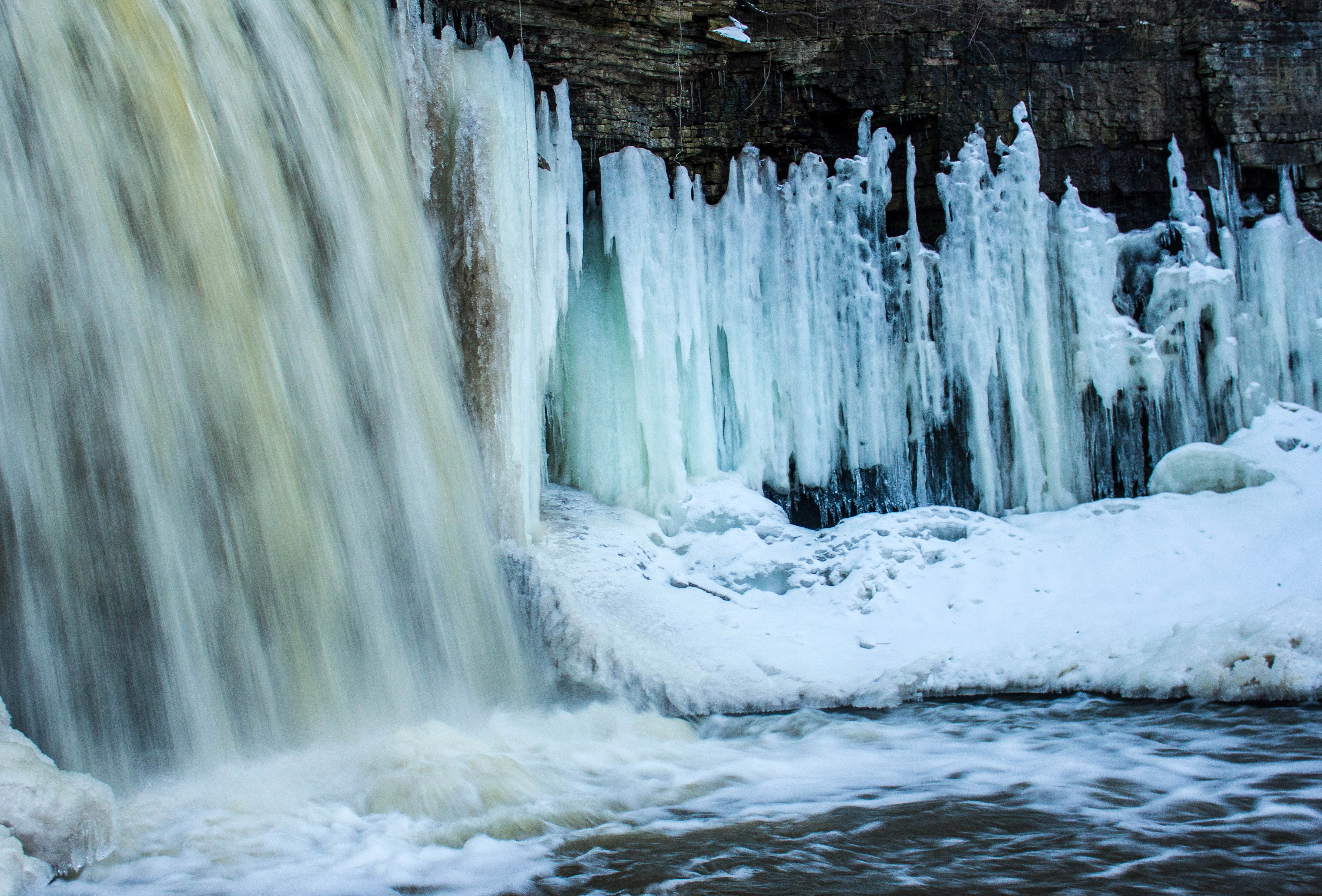 Frozen Falls Landscape at Wequiock Falls, Wisconsin Free ...