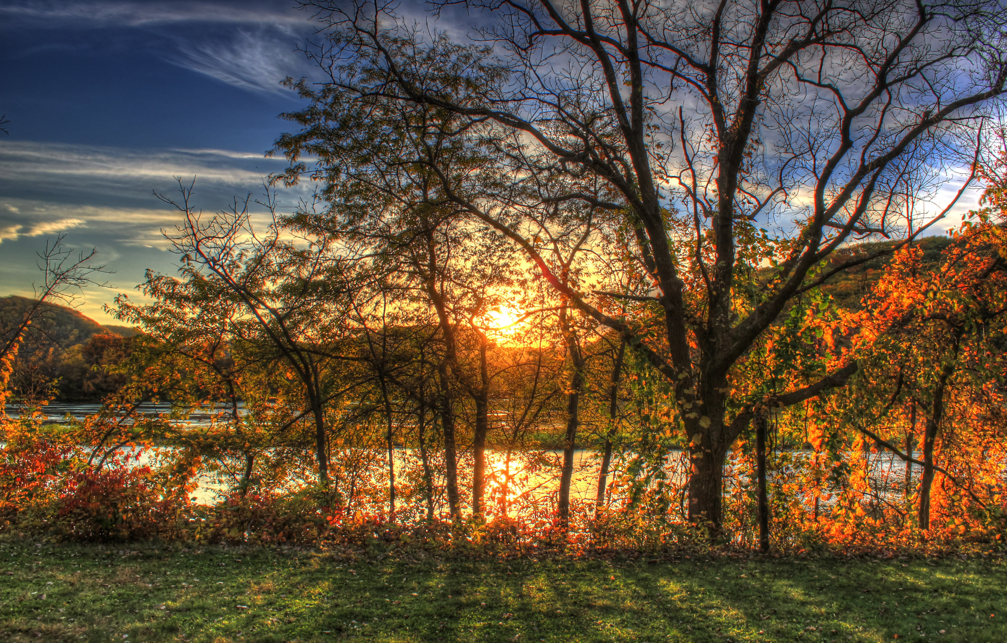 Sunset through the trees at Perrot State Park, Wisconsin image - Free stock photo - Public ...