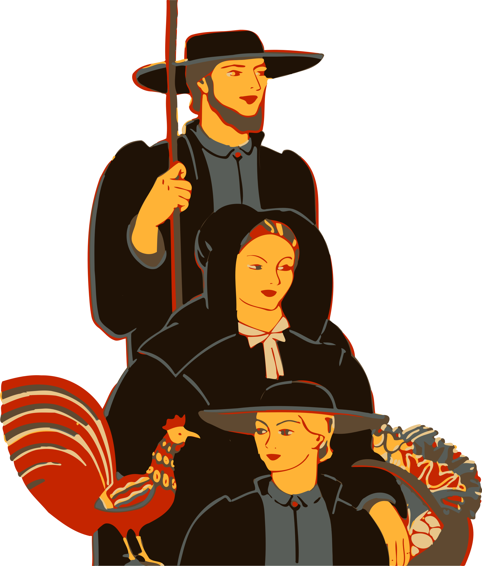 Amish Family Vector Clipart image - Free stock photo - Public Domain