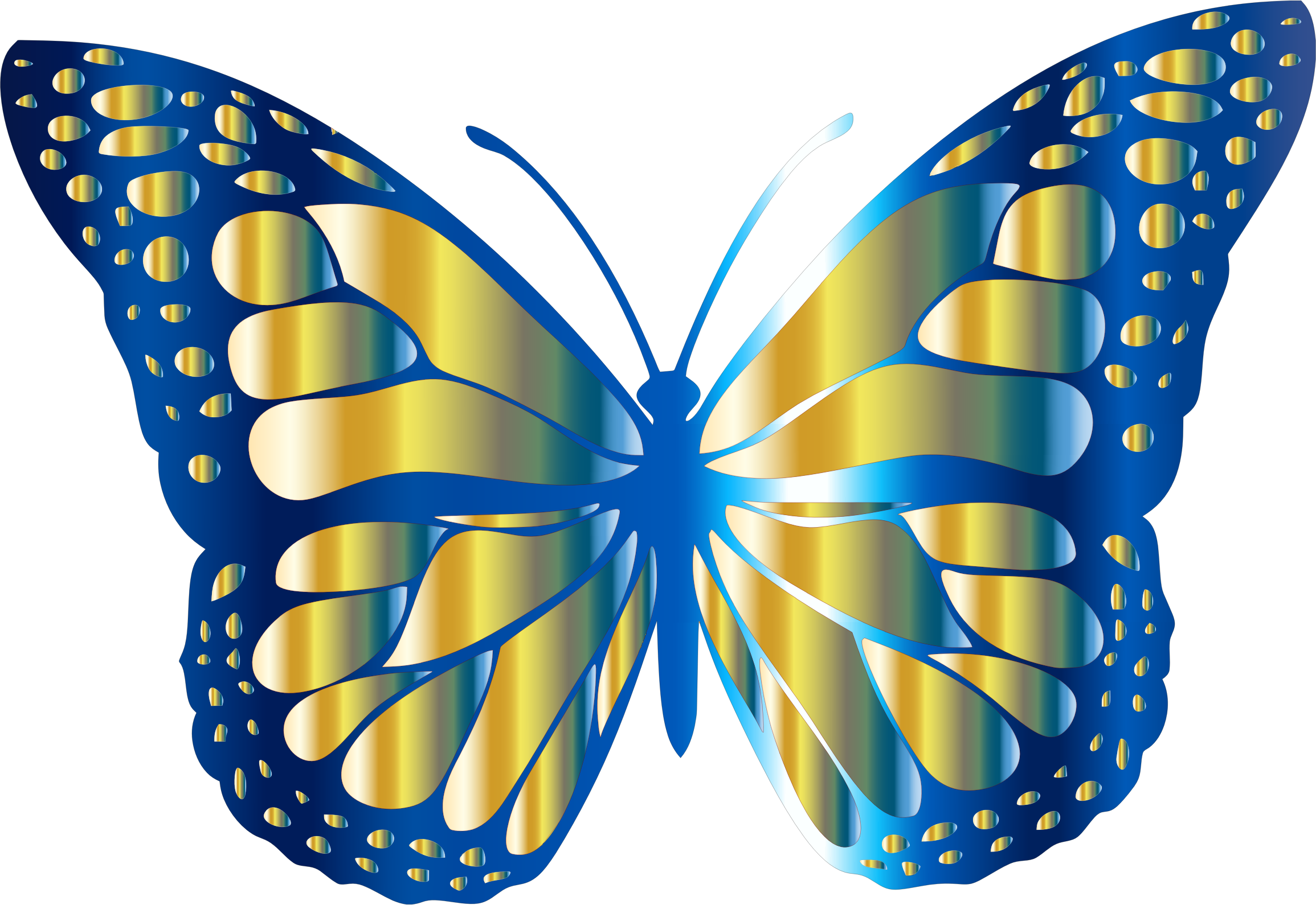 Blue and Gold Monarch Butterfly Vector Files image - Free stock photo