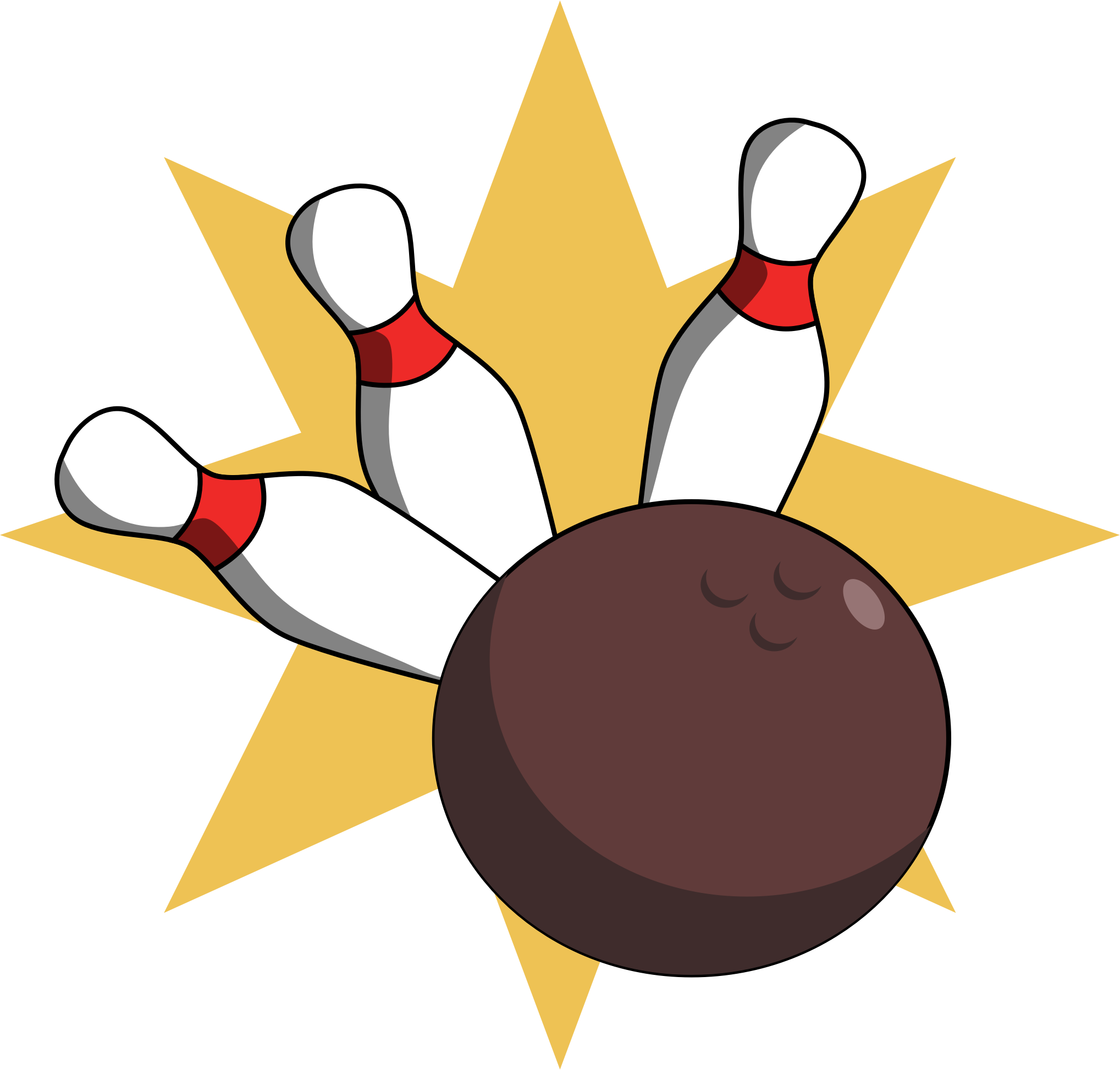 Bowling Ball hitting pins vector clipart image Free