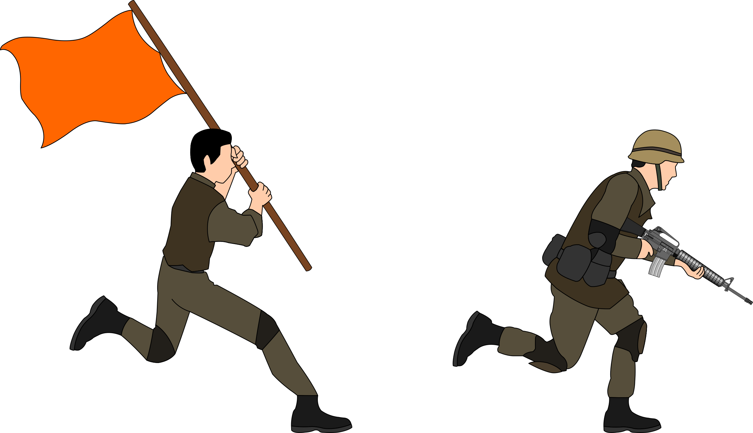 Charging Soldiers Vector Clipart image Free stock photo 