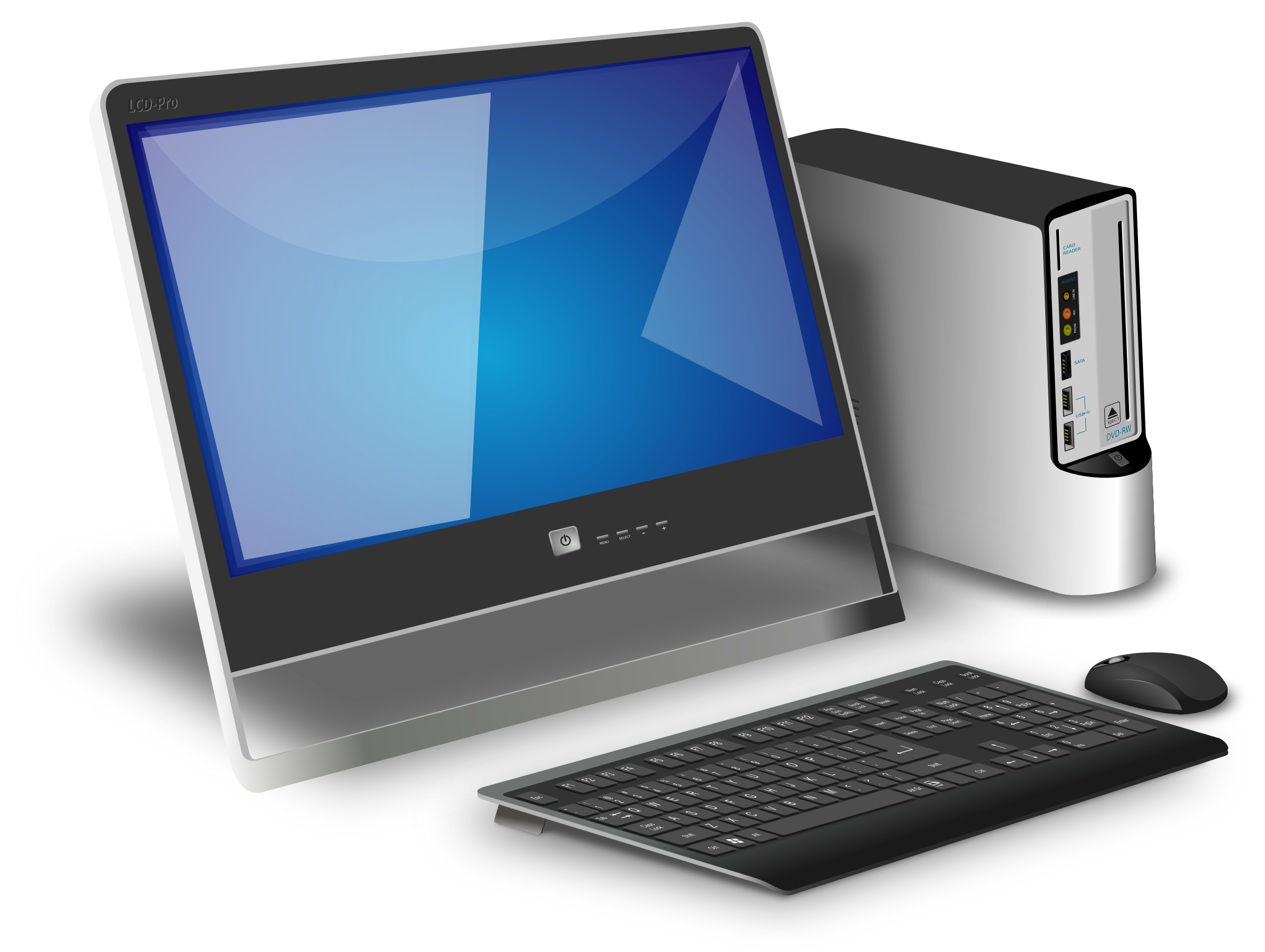 Desktop Computer  with monitor vector  clipart image Free 