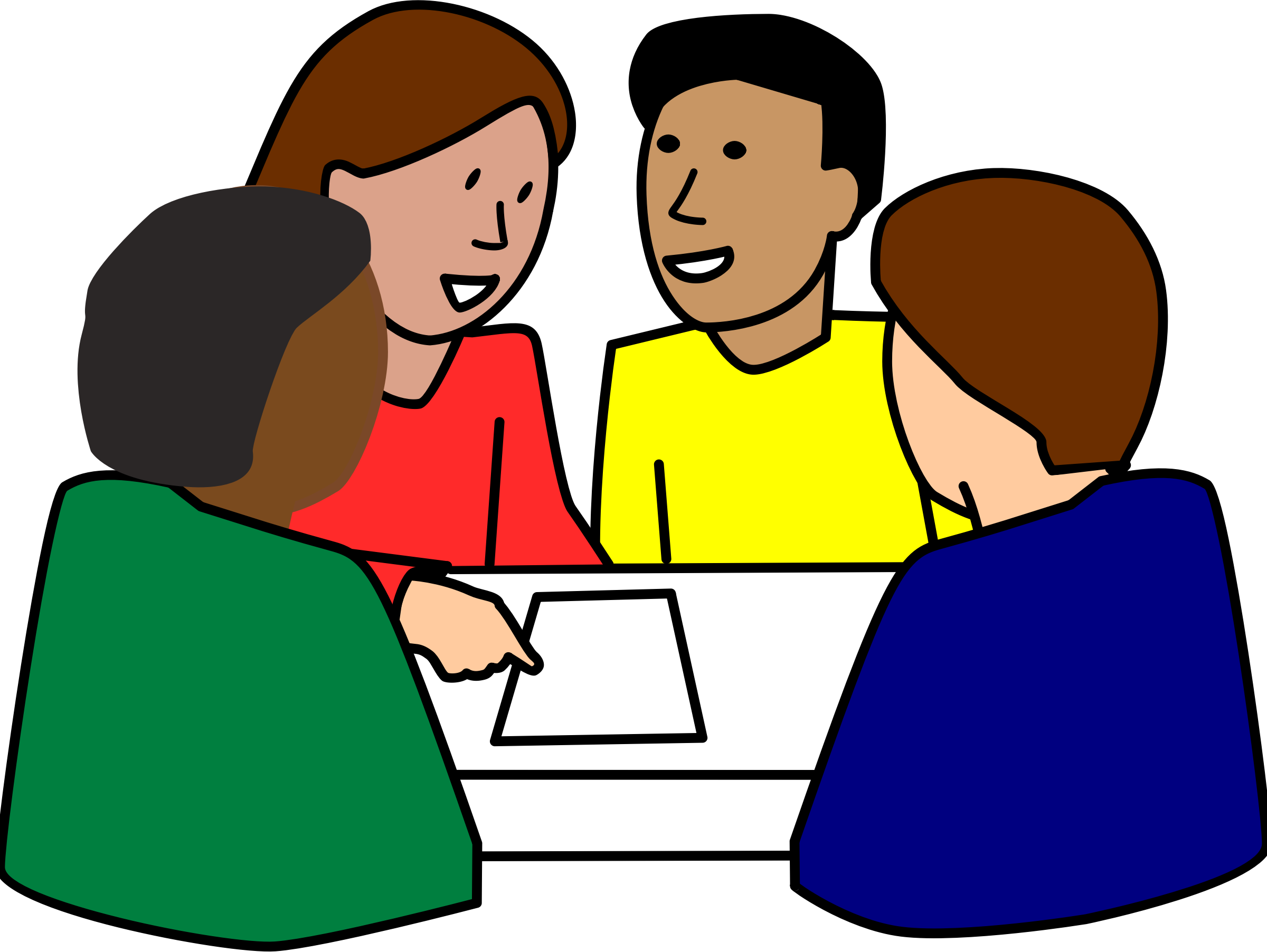 Diverse Group of Students working on project vector clipart image ...