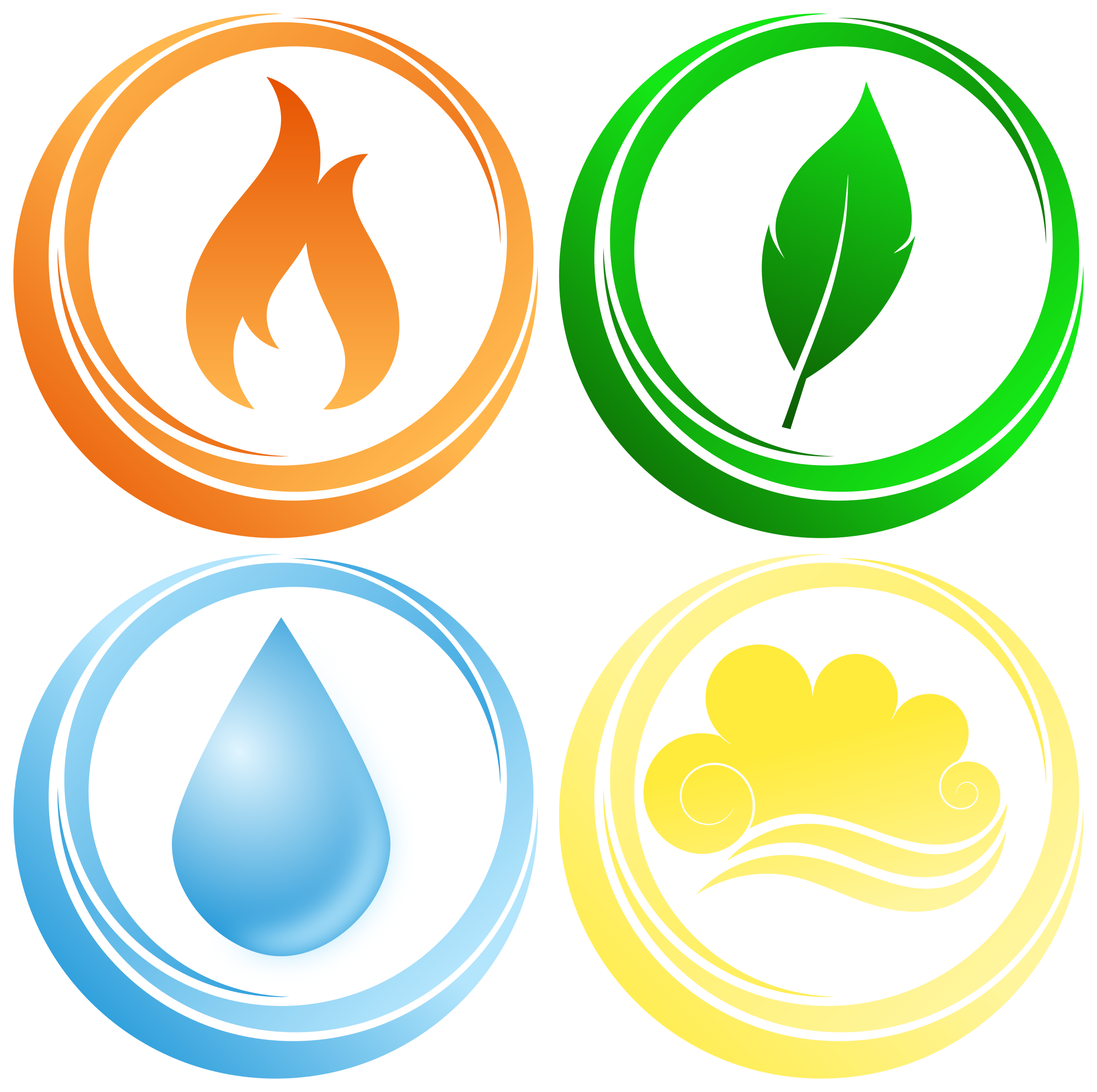 4 Elements Symbols Vector