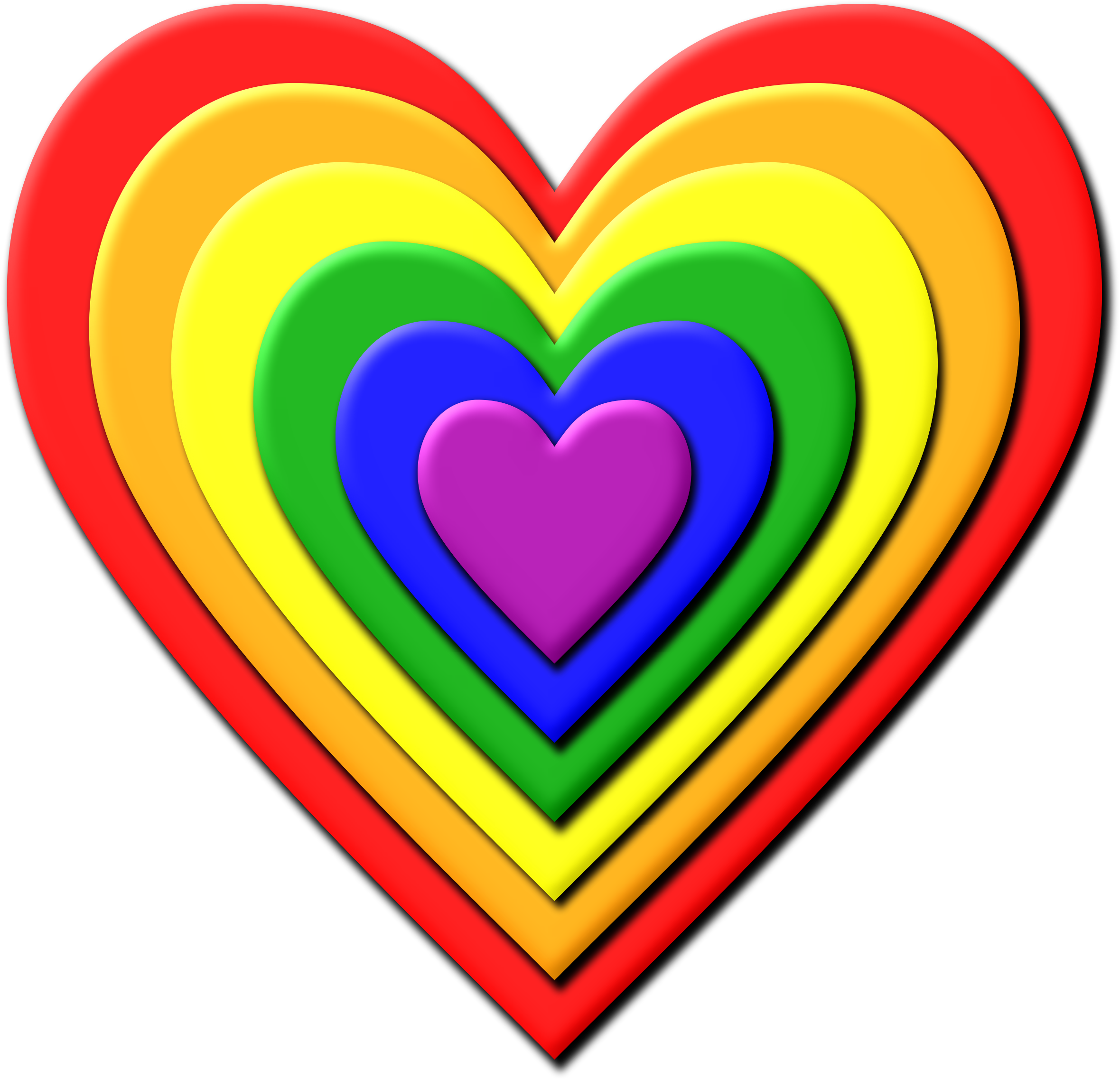 Multi Layered Rainbow Heart Vector Clipart image - Free stock photo