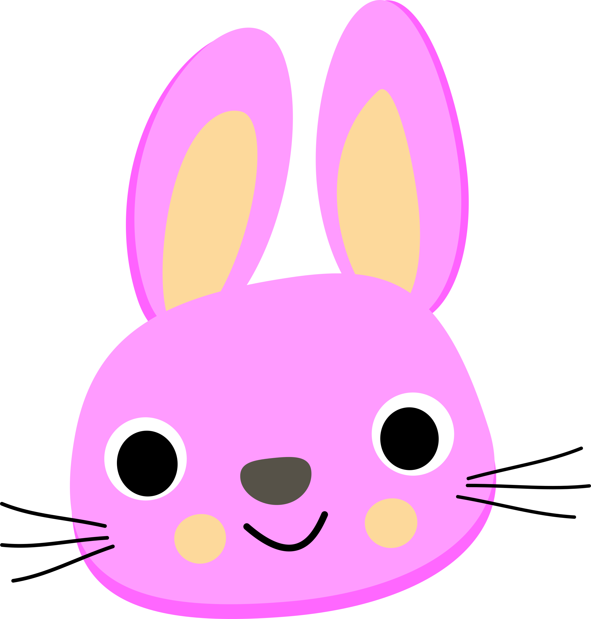 Purple Bunny Face Vector Art image - Free stock photo - Public Domain