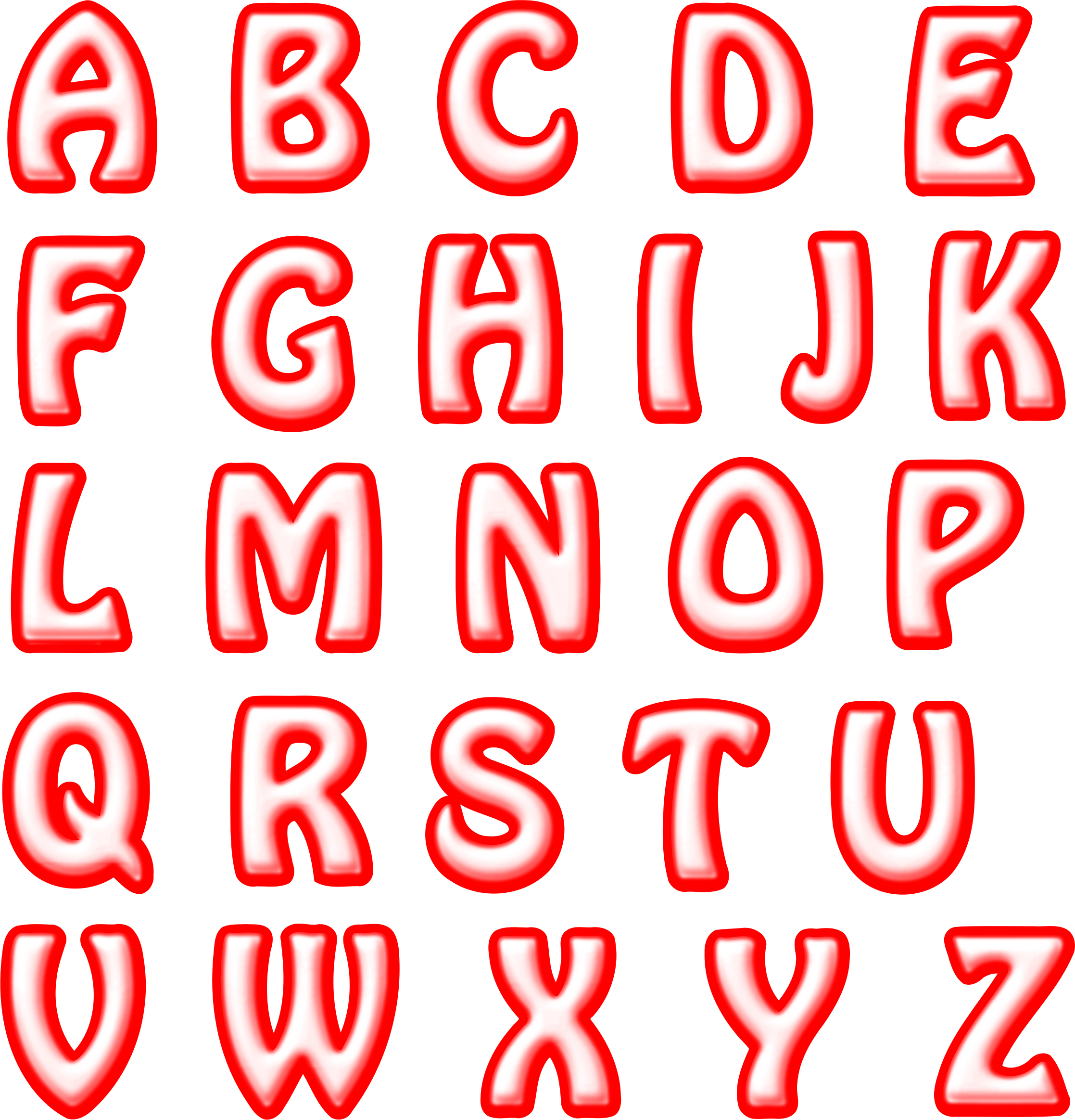 Red Alphabet Letters Vector Clipart Image Free Stock Photo Public