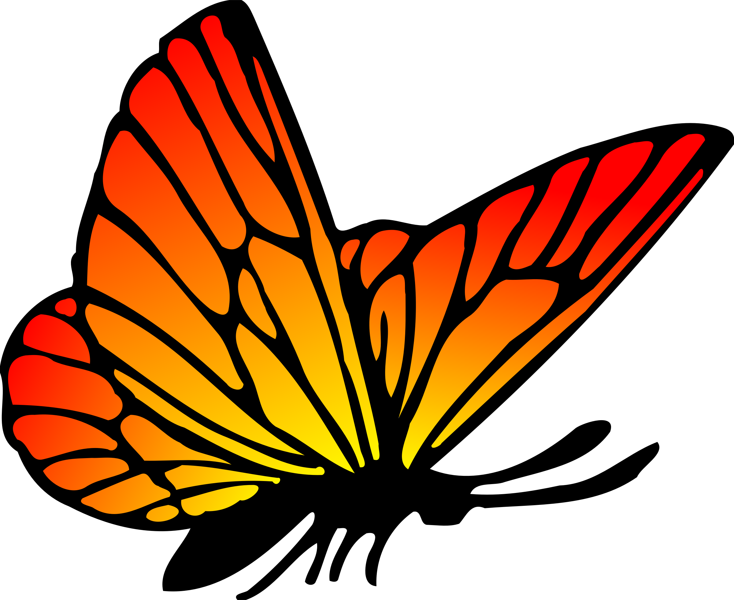 Red Orange Butterfly vector clipart image - Free stock photo - Public
