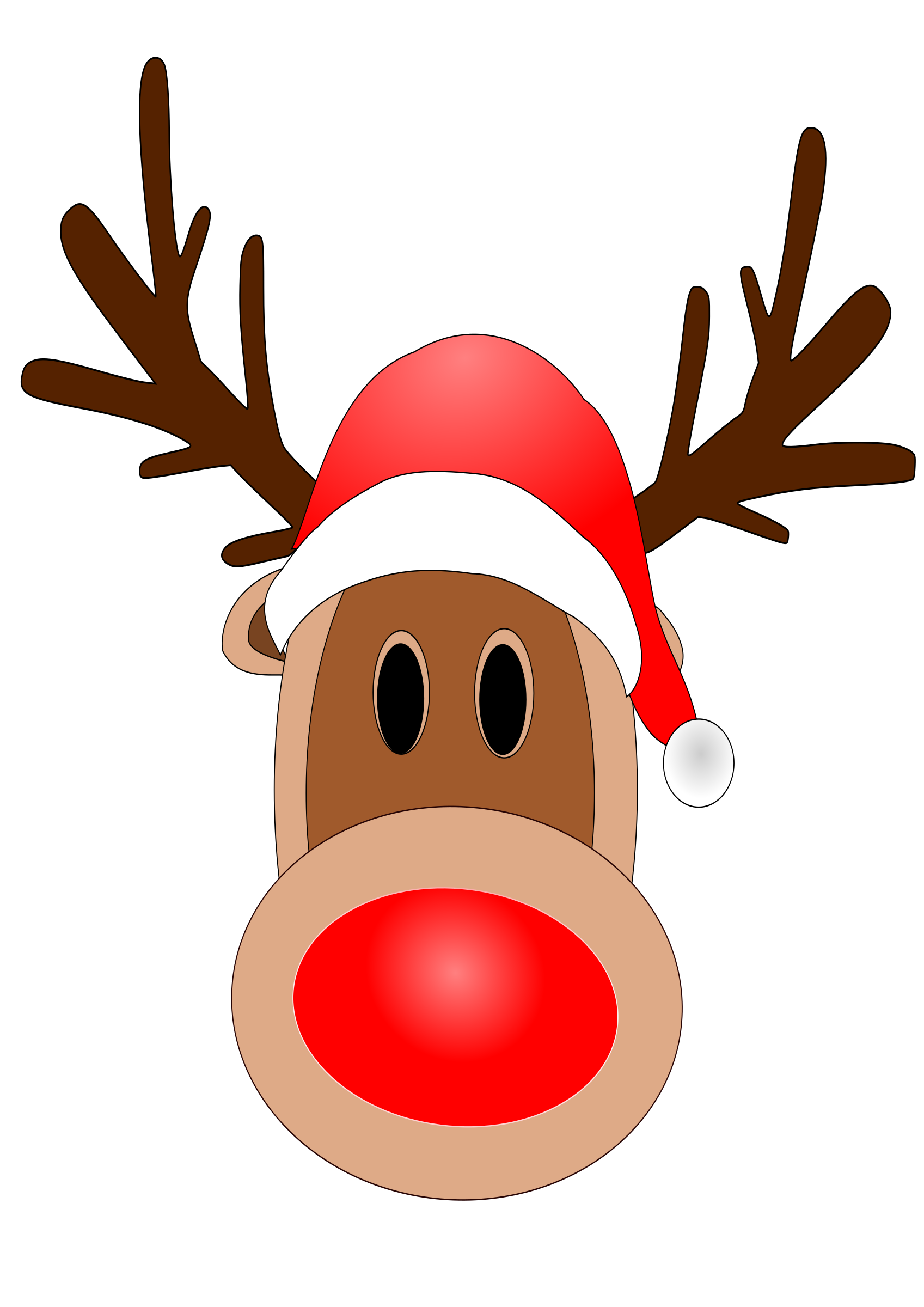 Reindeer with Red Nose vector clipart image - Free stock photo - Public