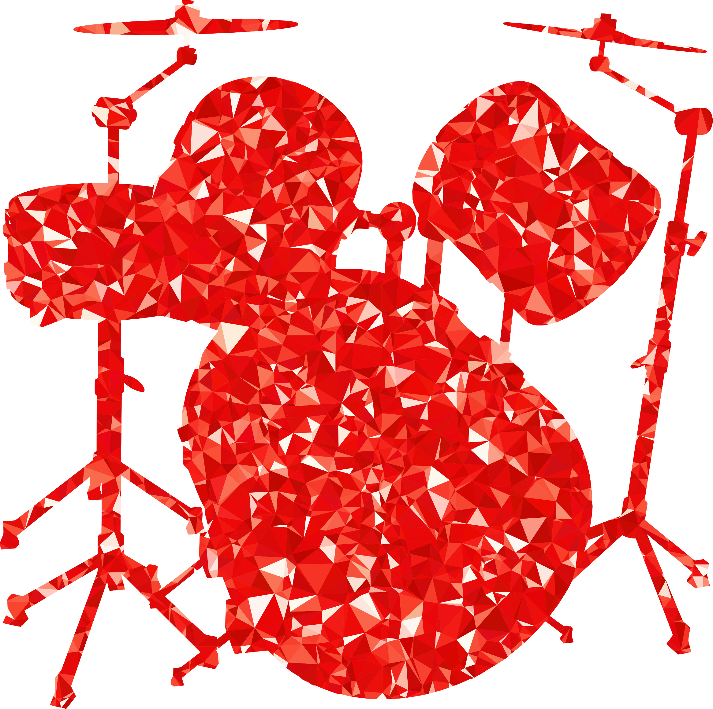 Ruby Red Drum Set Vector Clipart na imaheRuby Red Drum Set Vector Clipart na imahe  