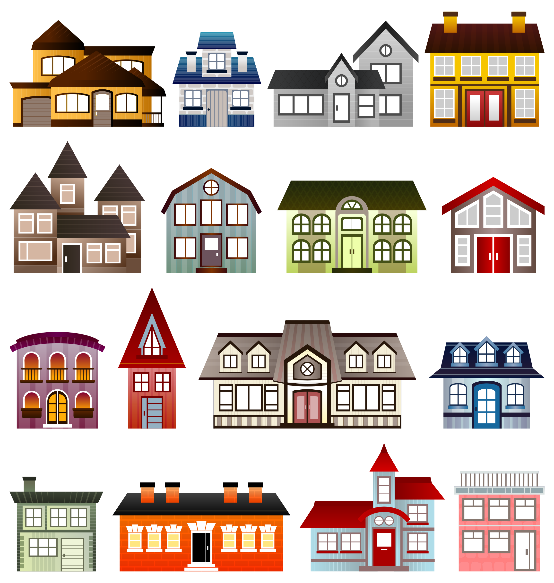Simple Houses Vector Clipart Image Free Stock Photo Public Domain 