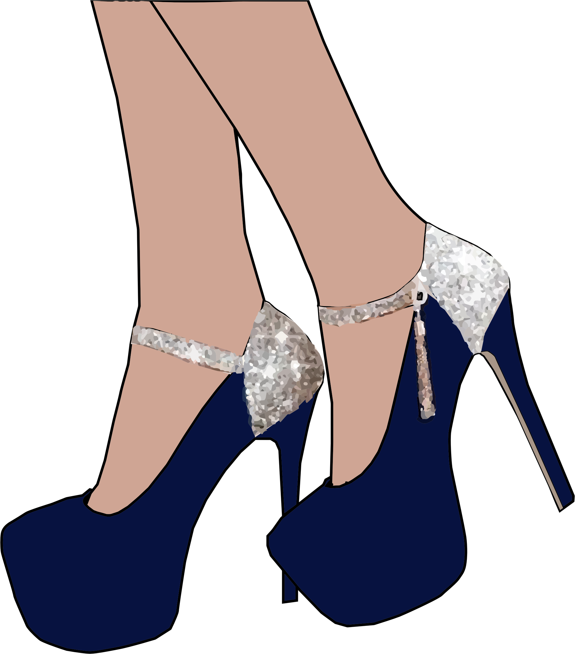 Vector High Heel Shoes With Metal Stiletto Stock Illustration