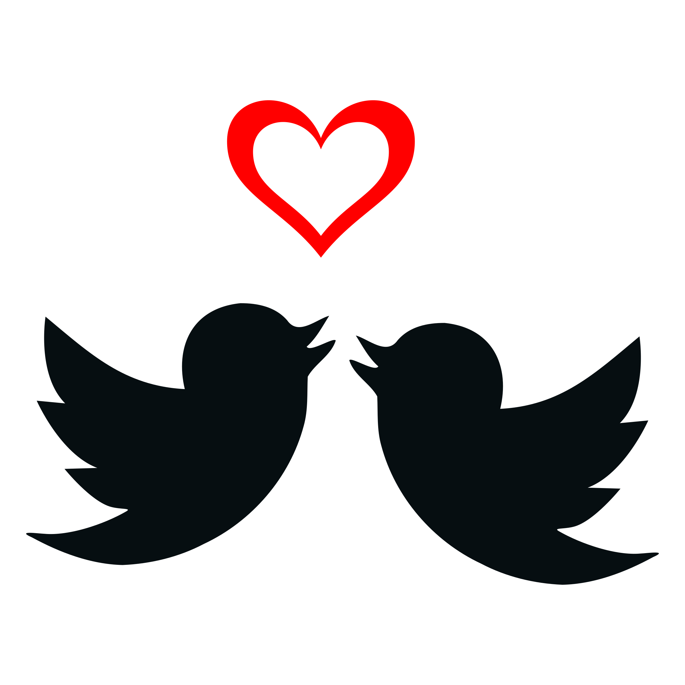 Two Lovebirds And Valentines Day Heart Vector Clipart Image Free