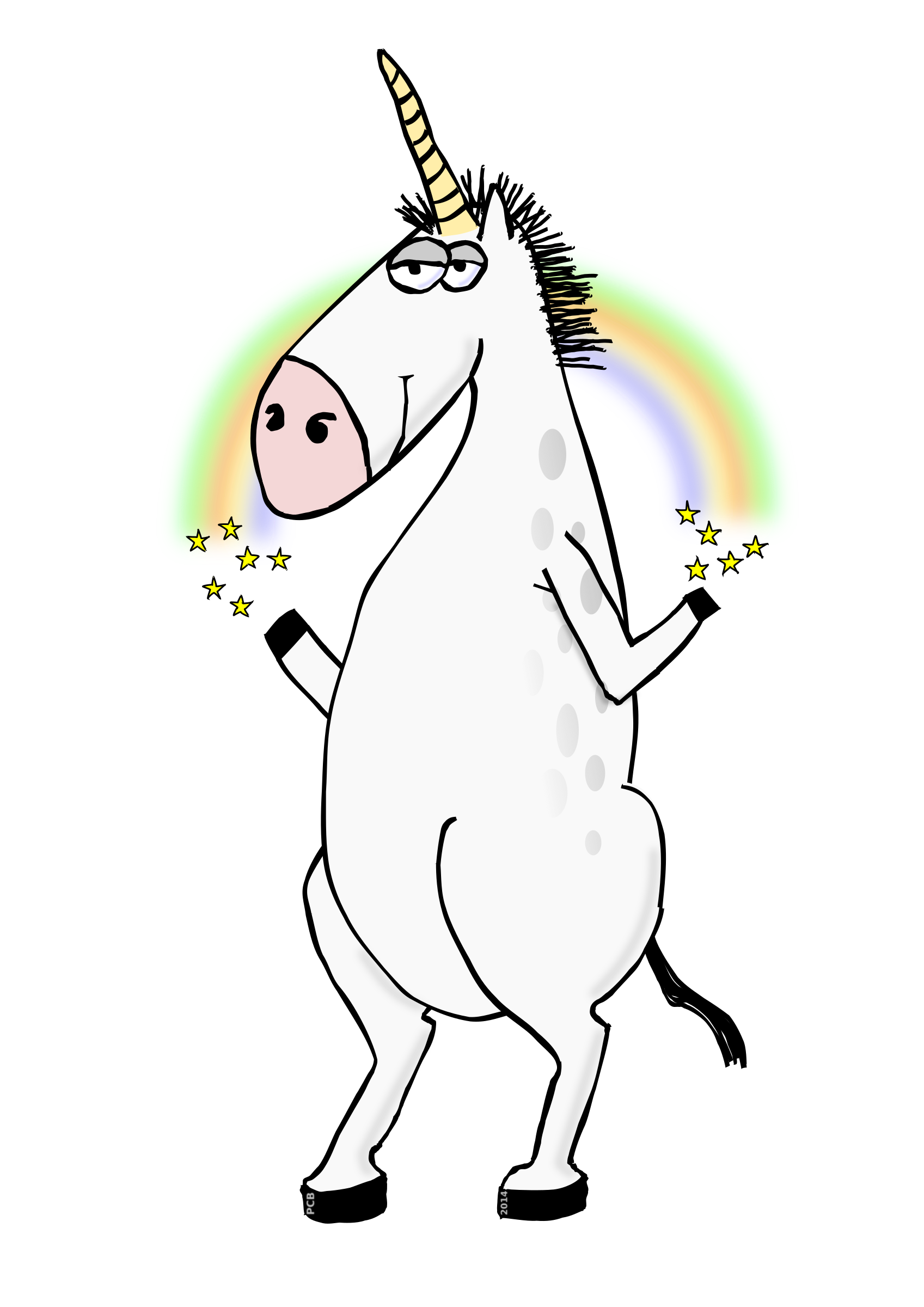 Unicorn with Rainbow vector clipart image - Free stock photo - Public