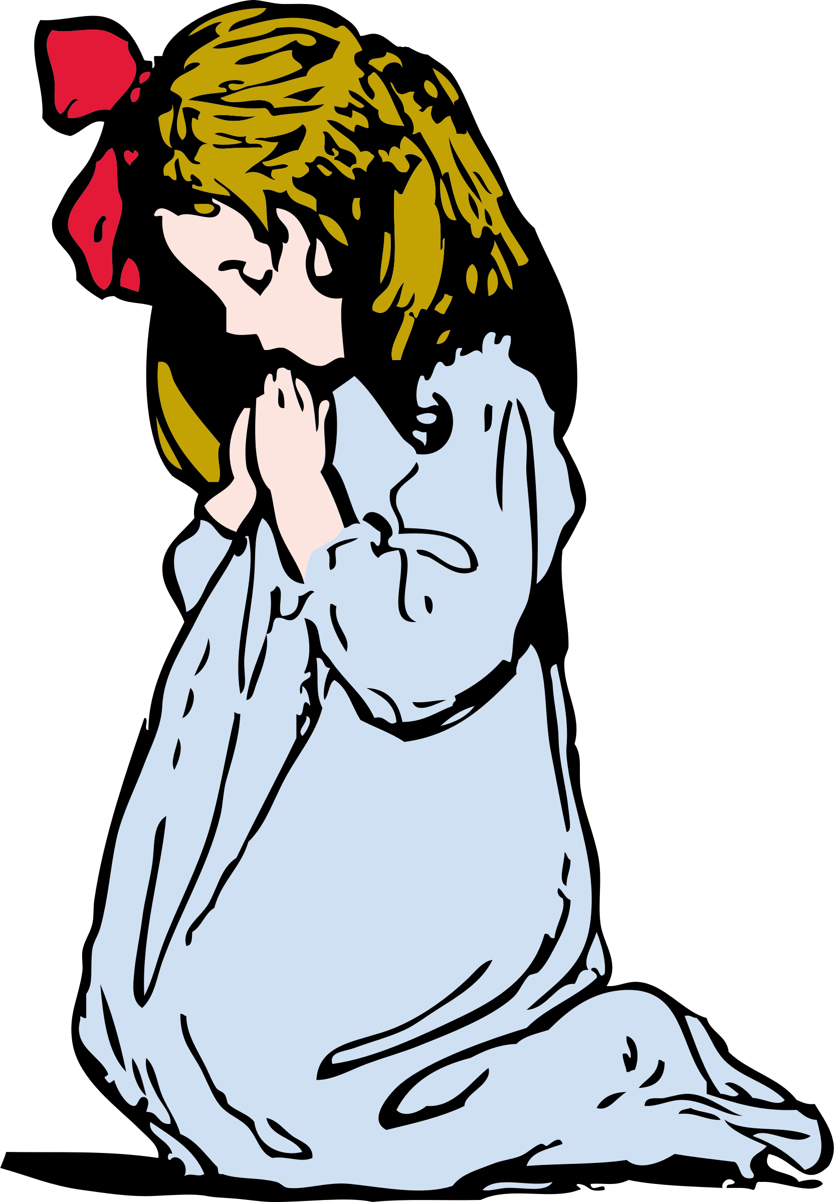 girl praying clip art