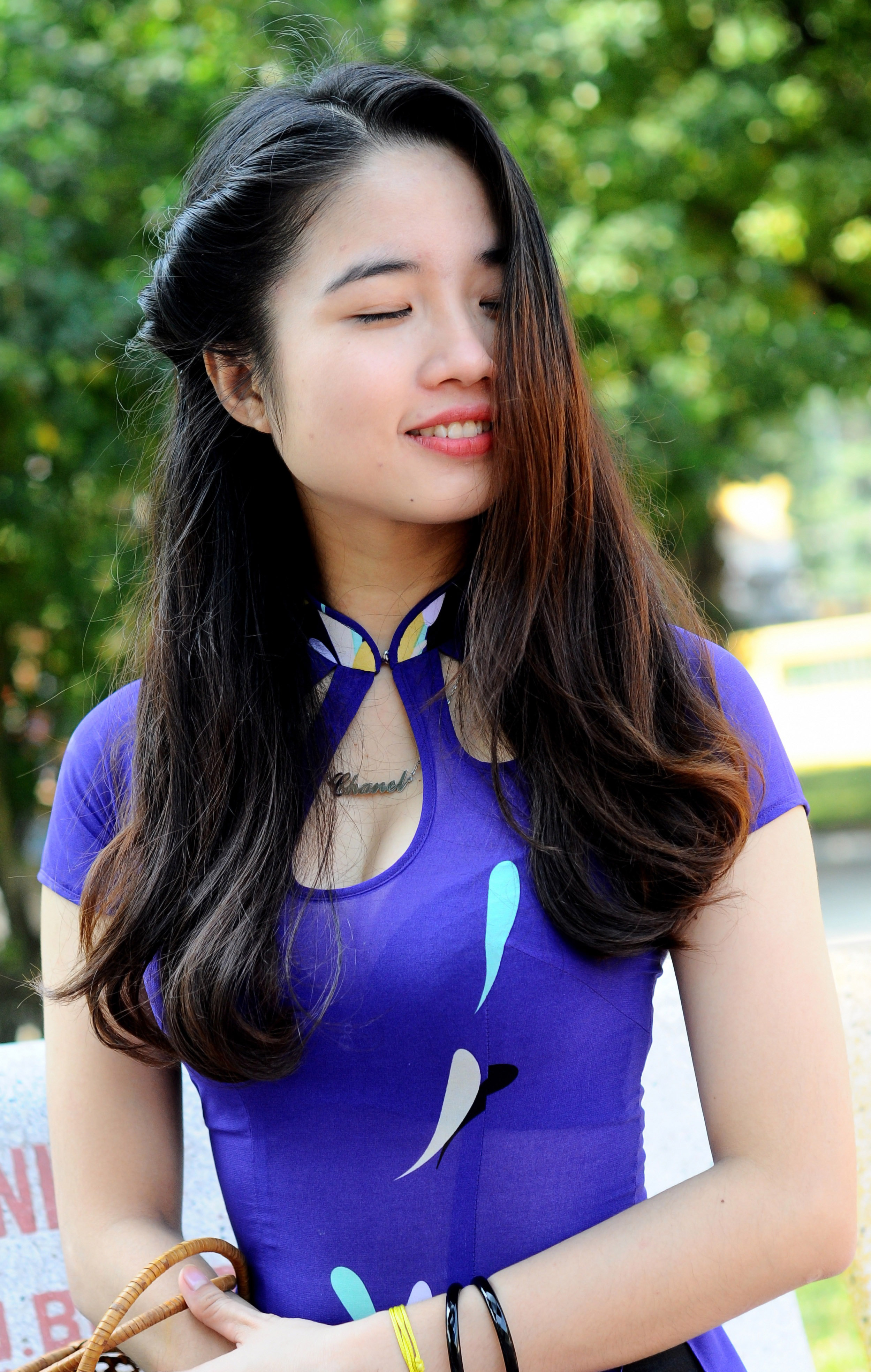 Girl in Blue Dress in Vietnam image - Free stock photo - Public Domain