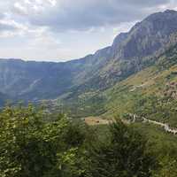 Cloudy Mountain landscape with road