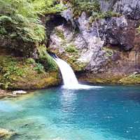 Scenic Pool with small waterfall in Albania