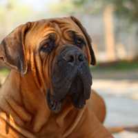 Droopy Brown Bulldog Face