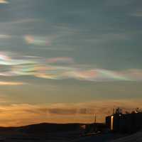 Colorful skies at Mcmurdo Station in Antarctica