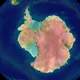 Topographically colored view of Antarctica
