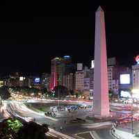 Night Cityscape in Buenos Aires, Argentina