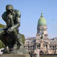 Rodin's Thinker in front of congress at Buenos Aires, Argentina