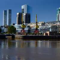 Skyline along the river in Buenos Aires, Argentina