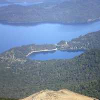 Lago Correntoso lake landscape in Nahuel Huapi National Park, Argentina