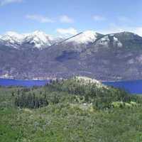 Landscape of mountains and lakes at Nahuel Huapi National Park, Argentina