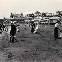 Vacationers enjoy Playa Bristol in Mar Del Plata, Argentina